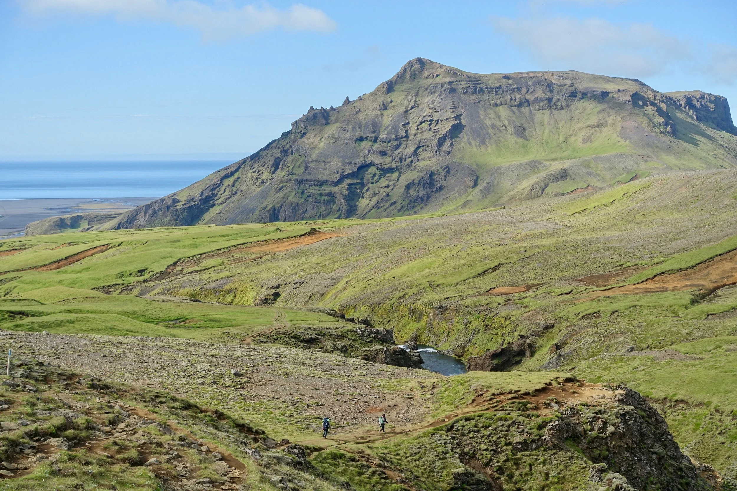 Start of the hike near the ocean in Iceland