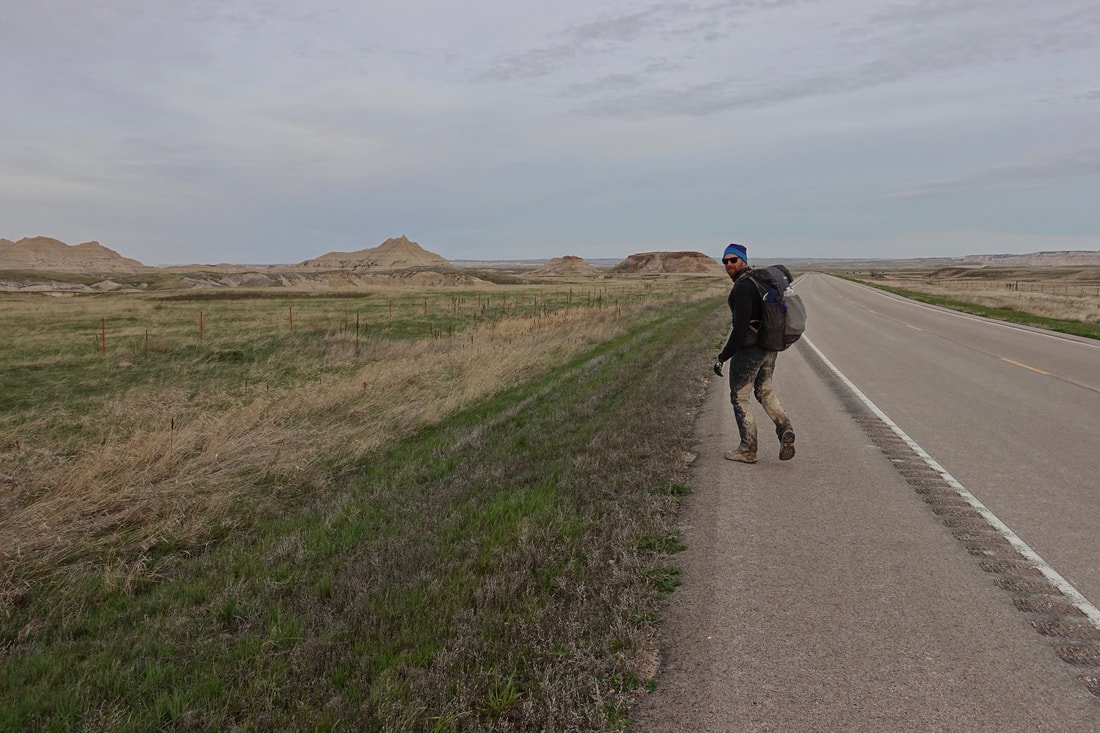 On the road at the end of the hike