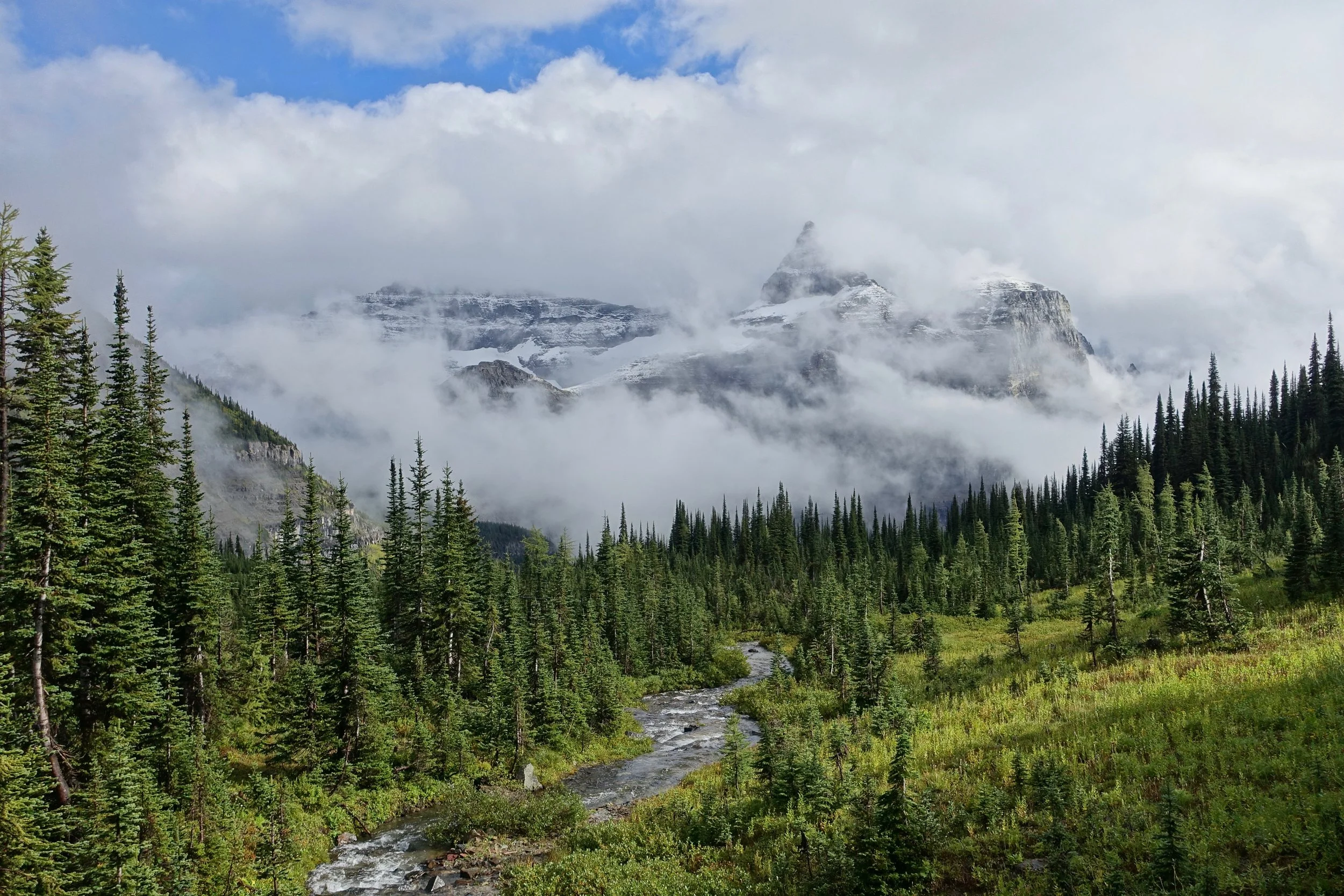 Hole in the Wall Campground on Boulder Pass trail in Glacier National park backpacking trip