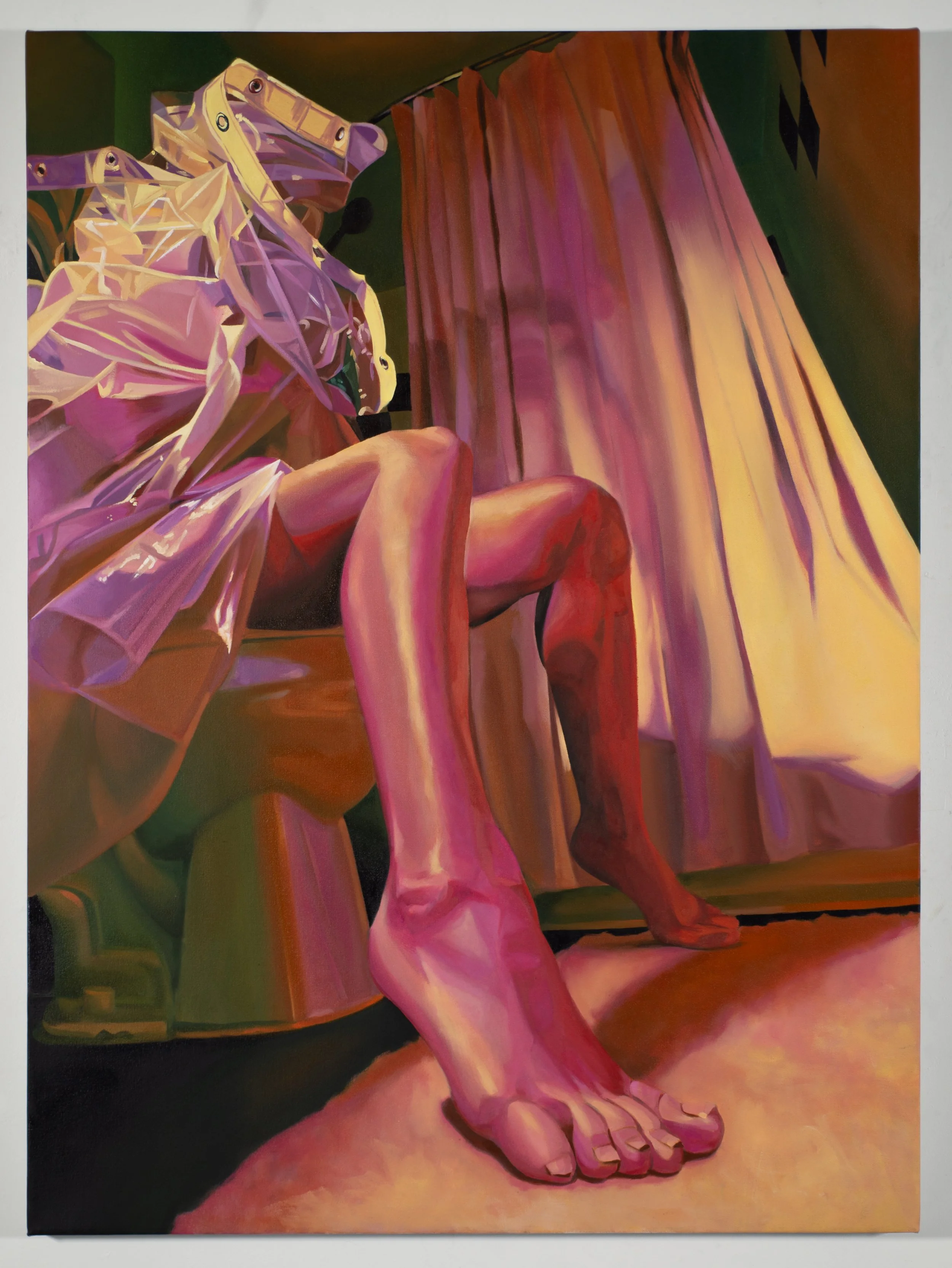 "Guest Bathroom: Foot," 2024, 48" x 36," oil on canvas