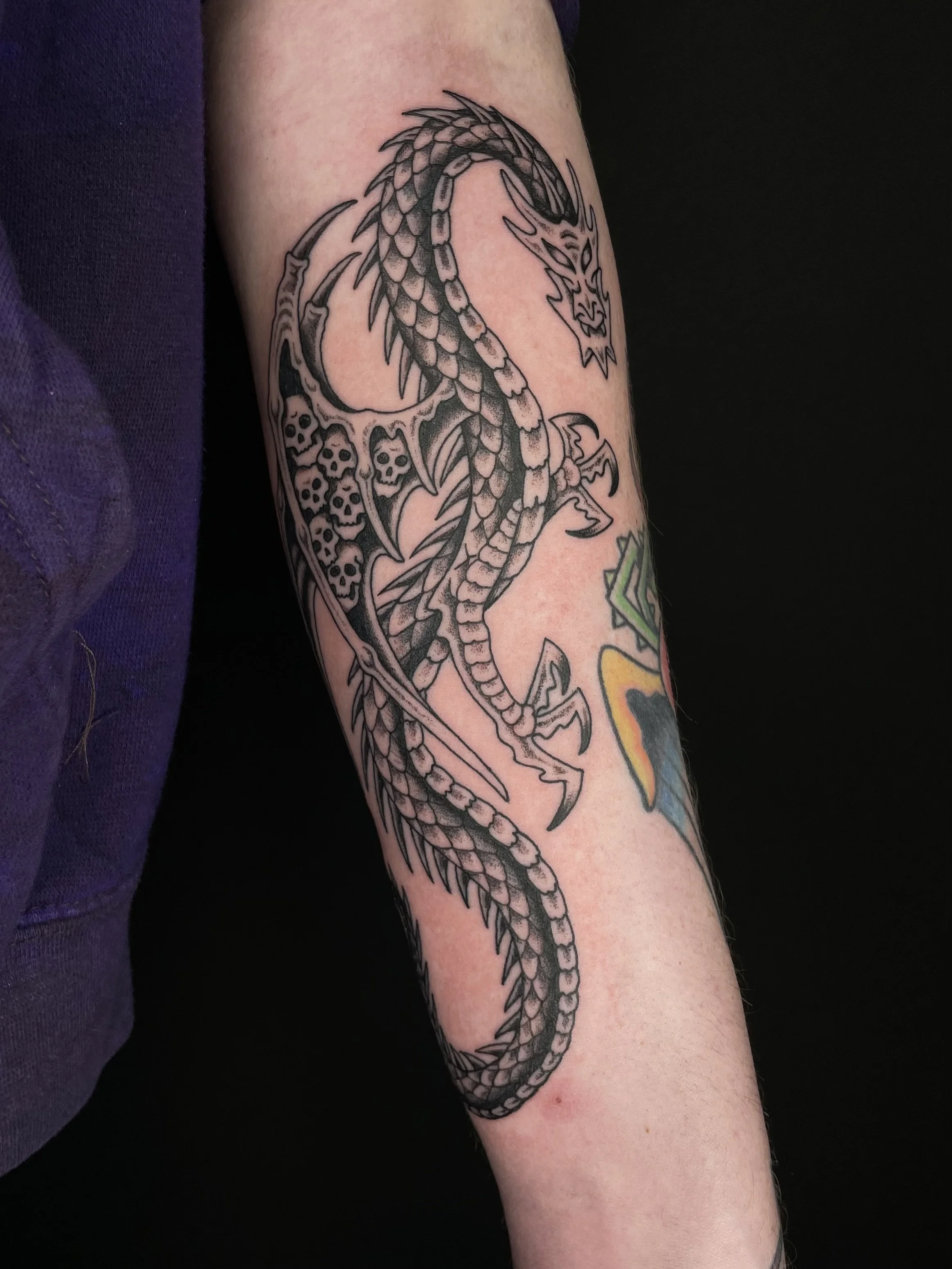 fineline dragon tattoo