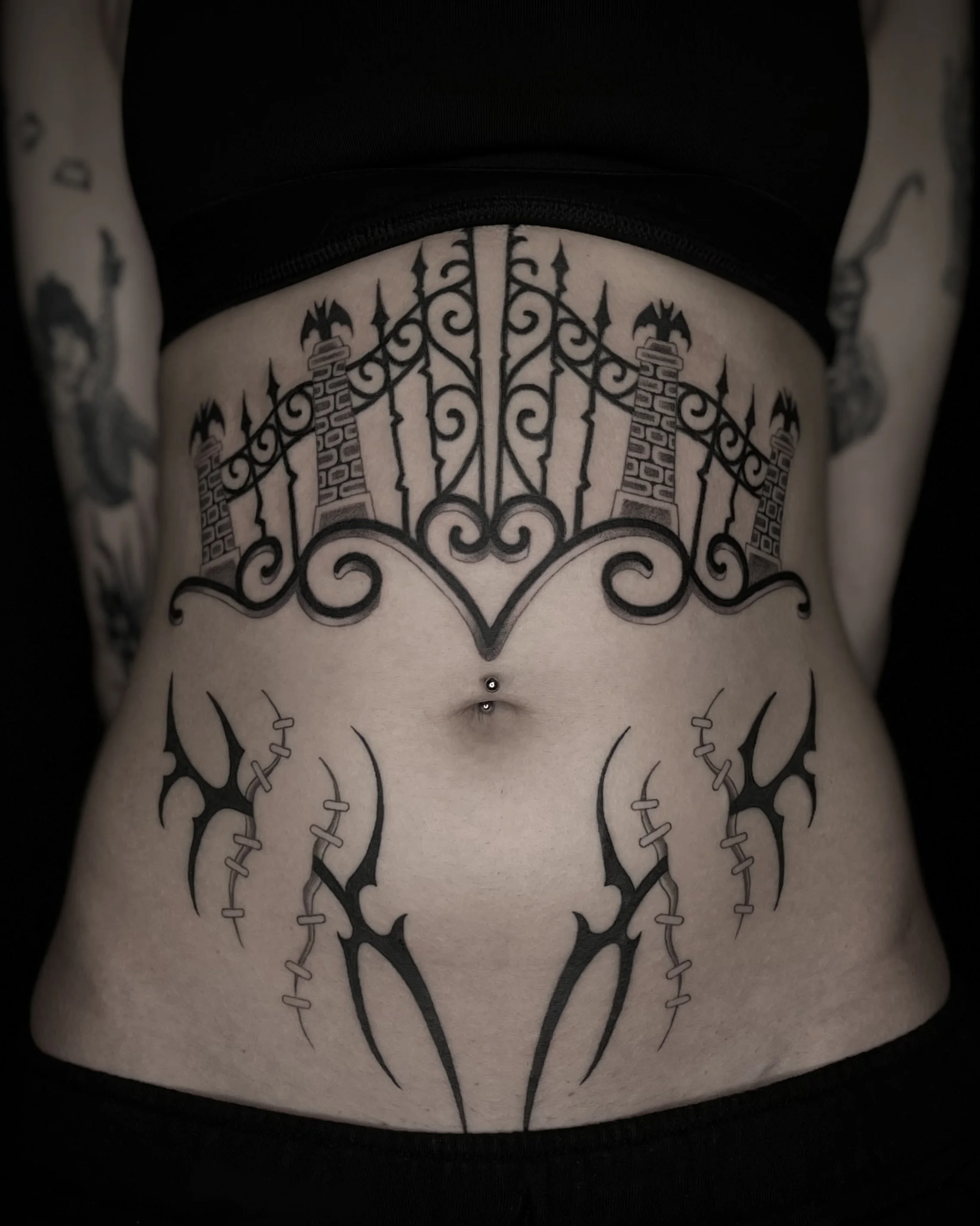 black work gothic gate and neo tribal 