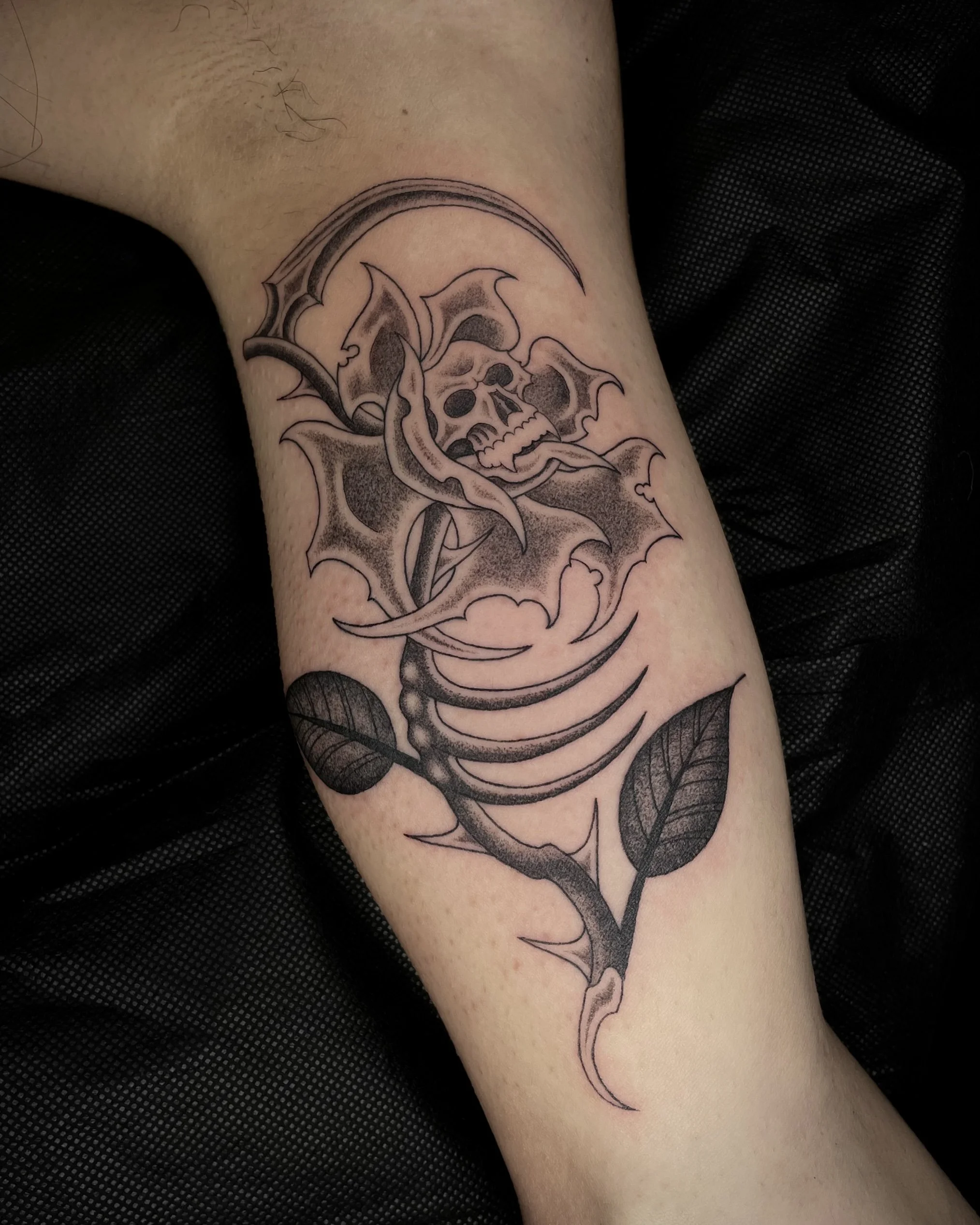 grim reaper rose tattoo