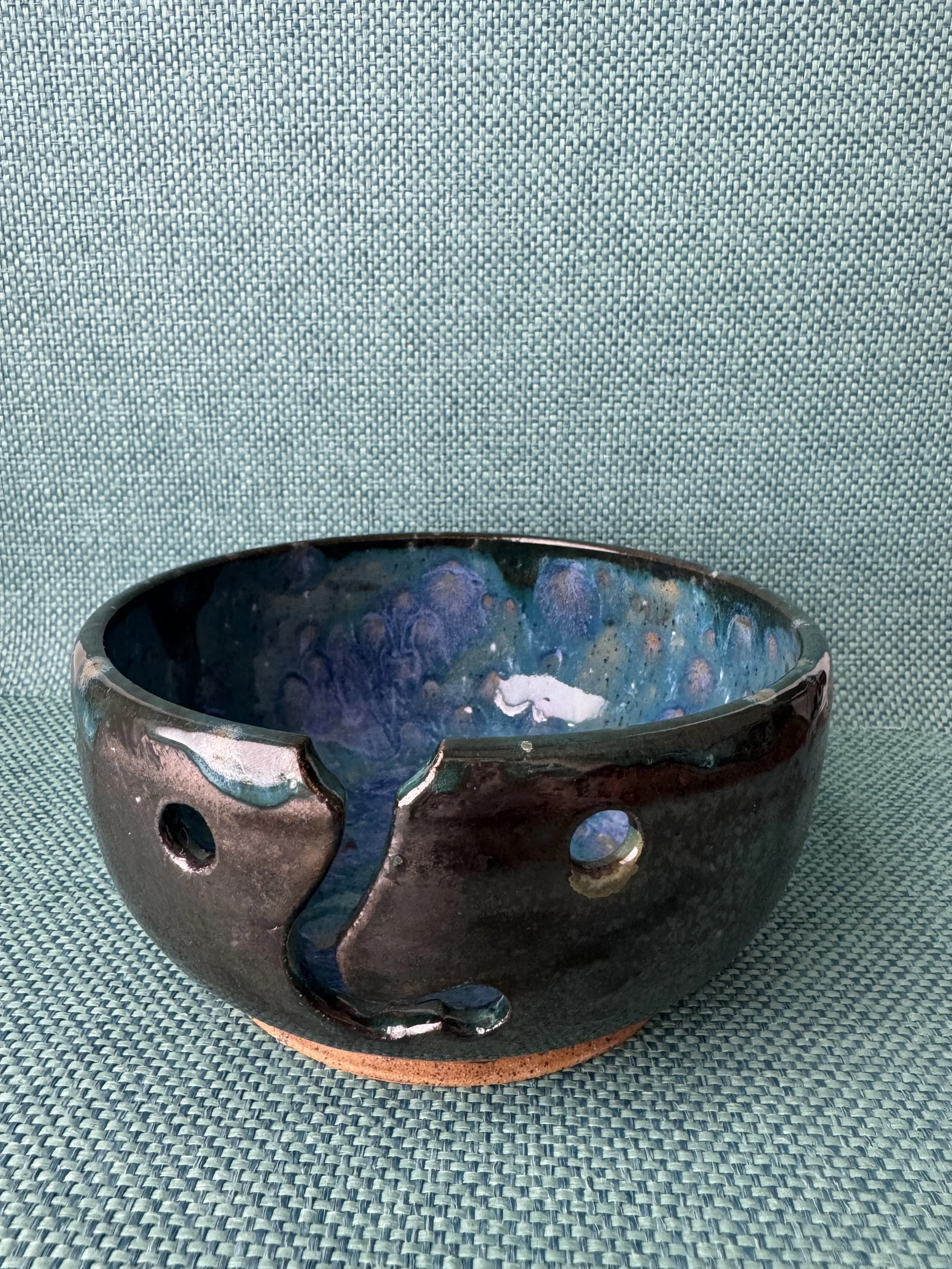 Handmade Ceramic Yarn Bowl by Jen Feldmann — Midnight Galaxy