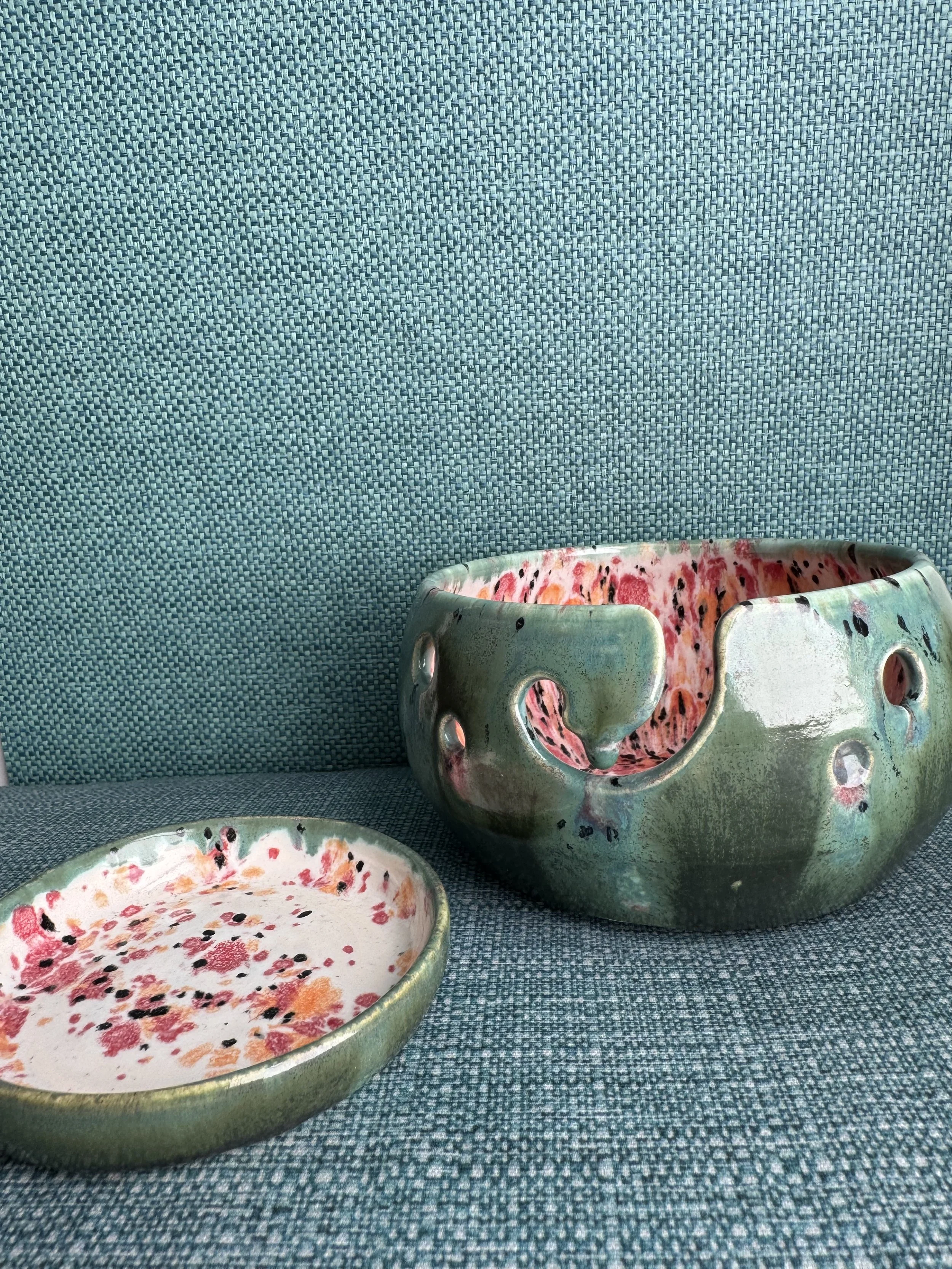 Handmade Ceramic Yarn Bowl and Notion Dish Set by Jen Feldmann — Garden Party