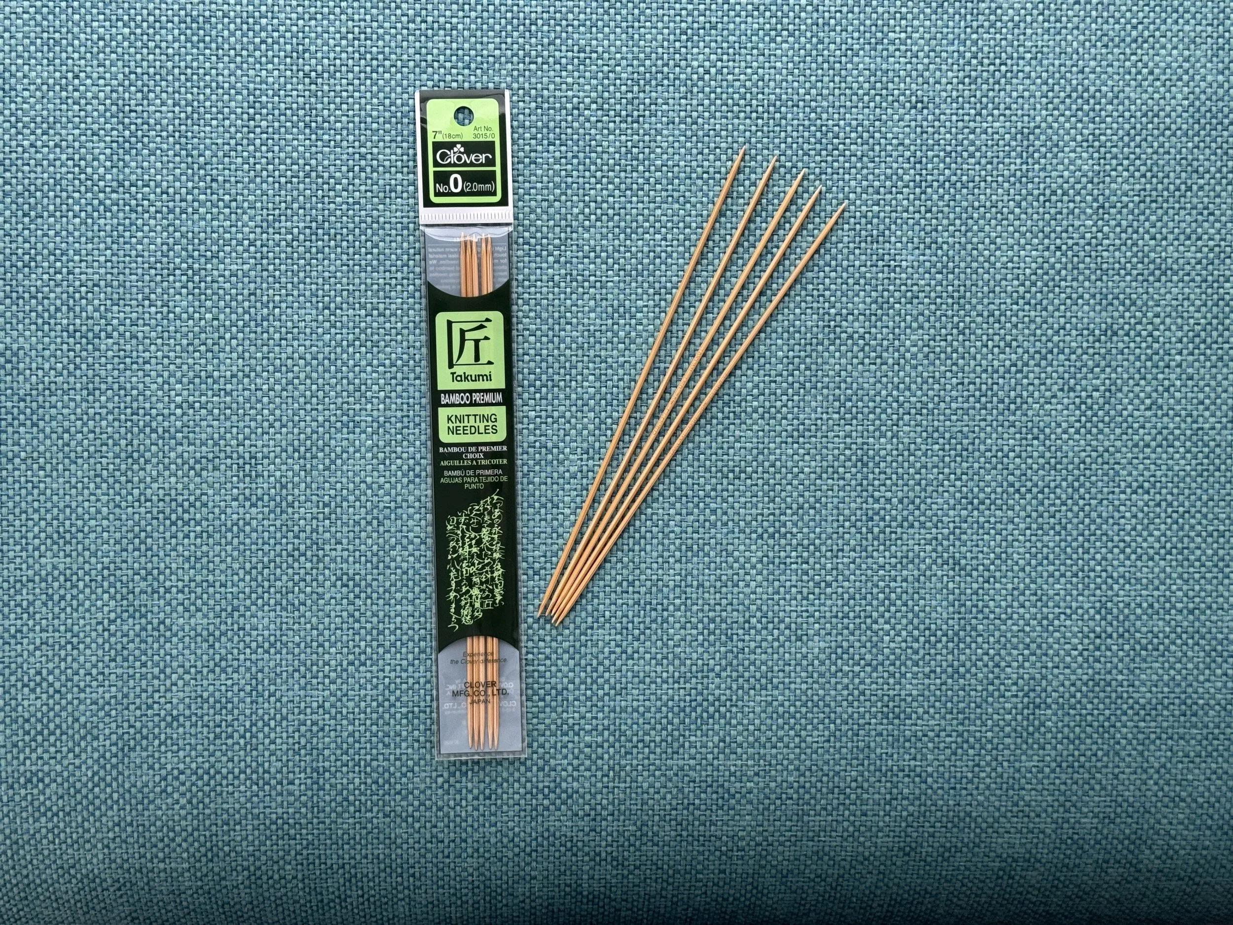 Clover Takumi Bamboo 7" Double Point Needles