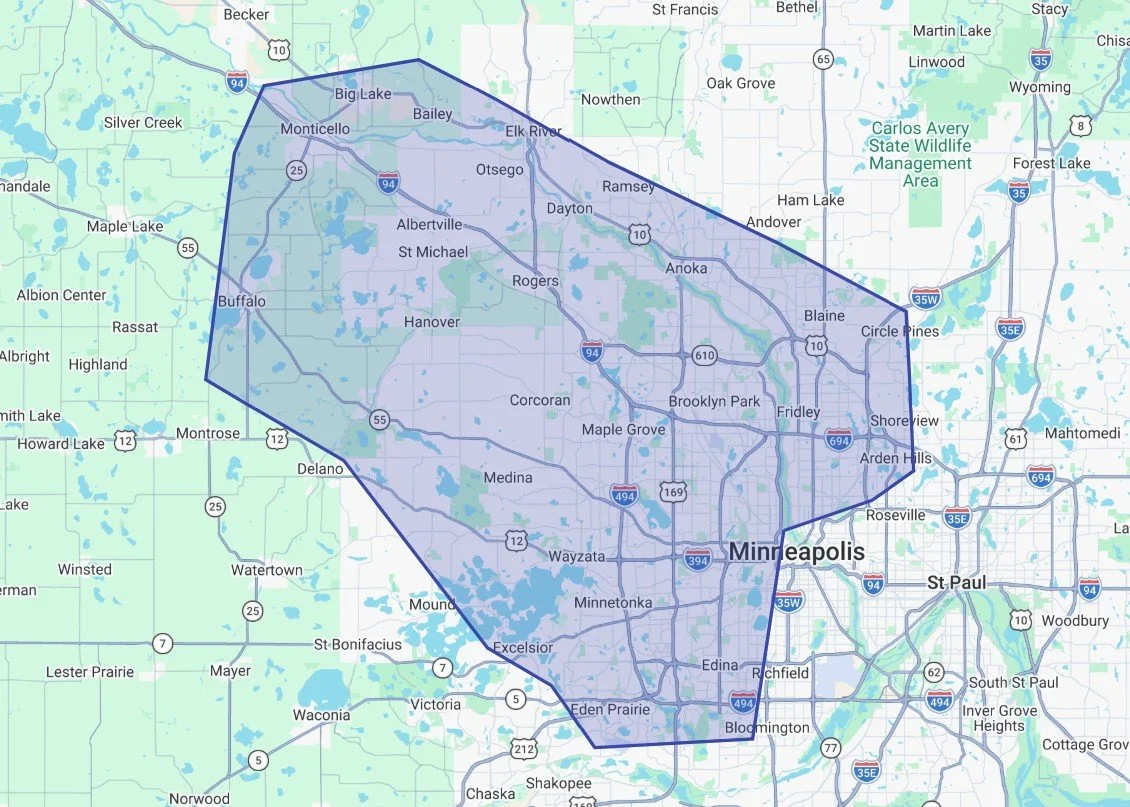 Service Area for Potter Home Services - Reliable Handyman Services in Minnesota