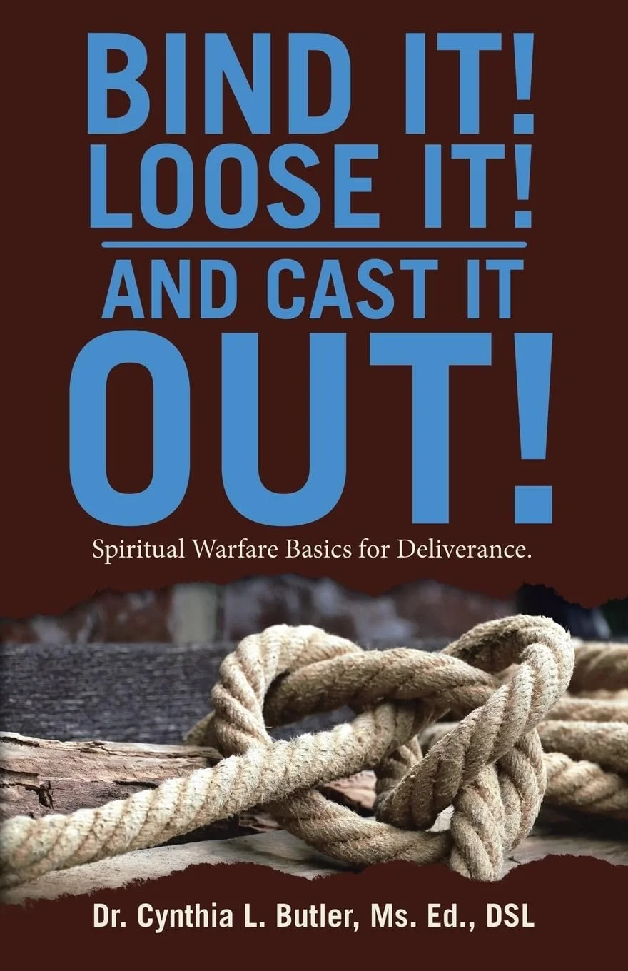 Book cover with title: Bind it! Loose it! And cast it out!