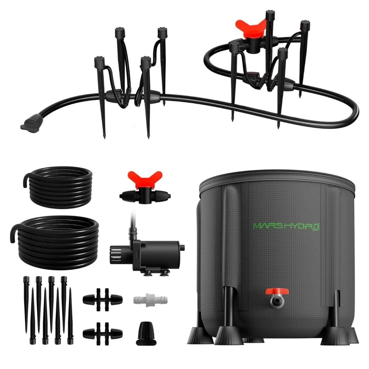 Mars Hydro New Foldable Bucket Drip Irrigation Kits for 8 Indoor Growing Plants
