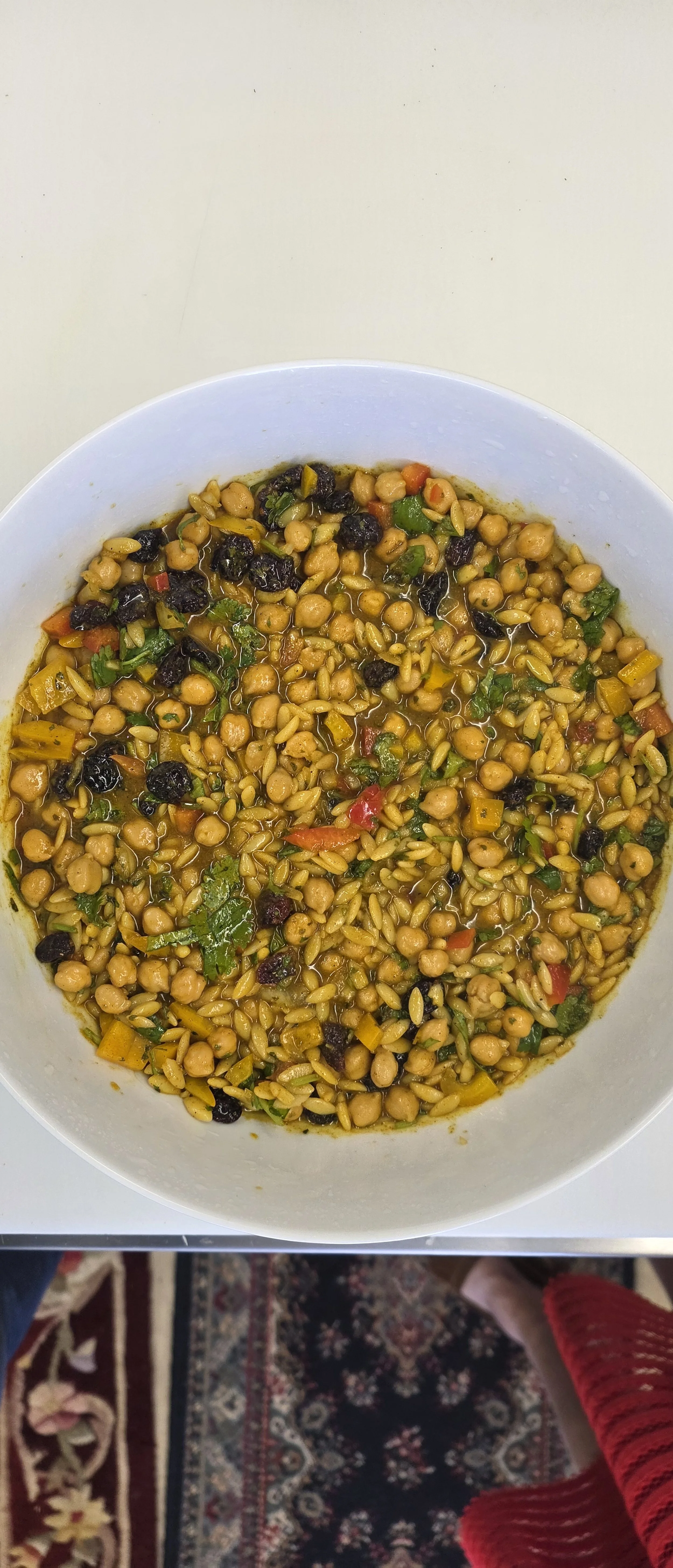 Fresh chickpea curry salad.