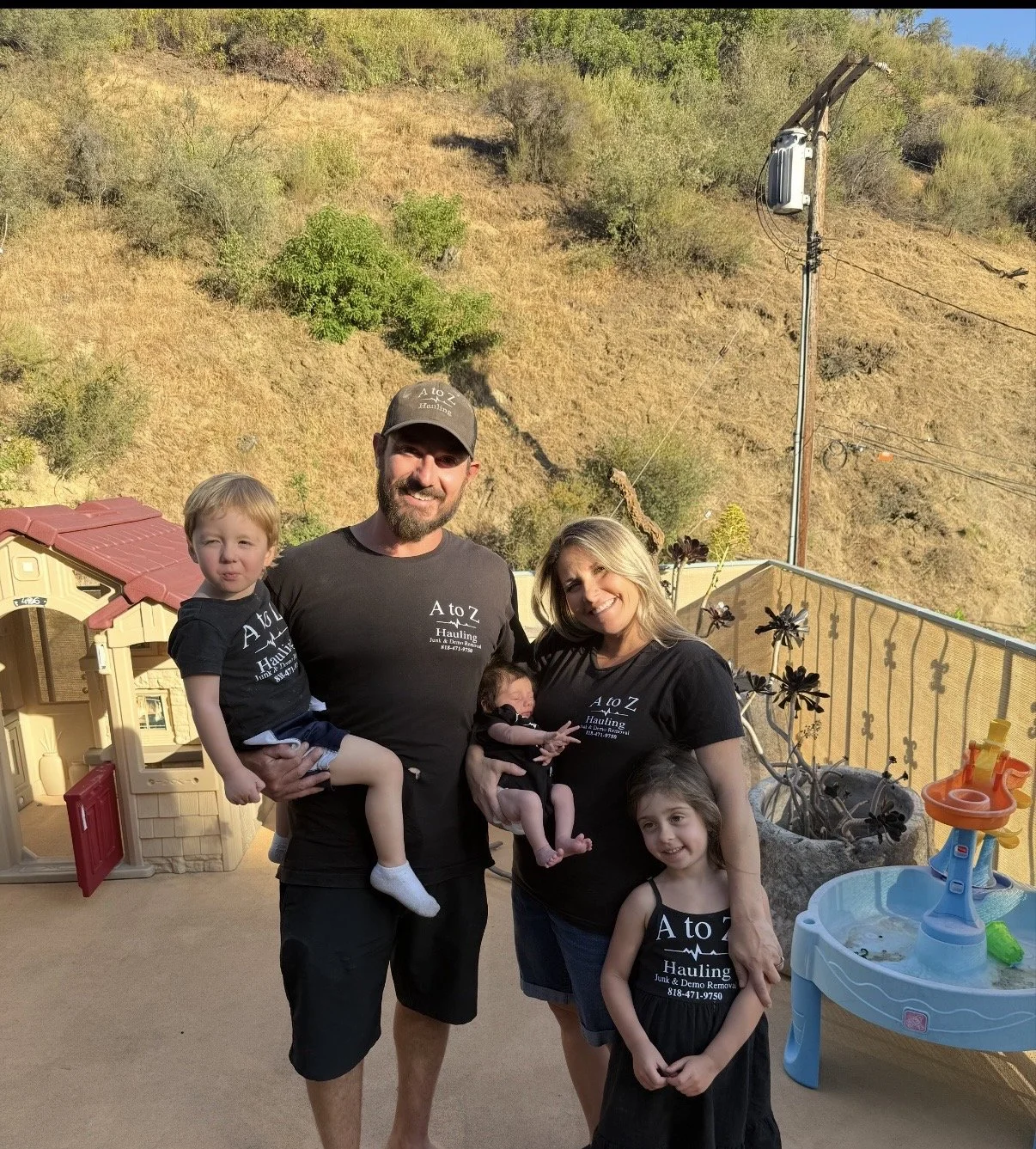 image of the owner Zach with his family at their home in burbank Ca 