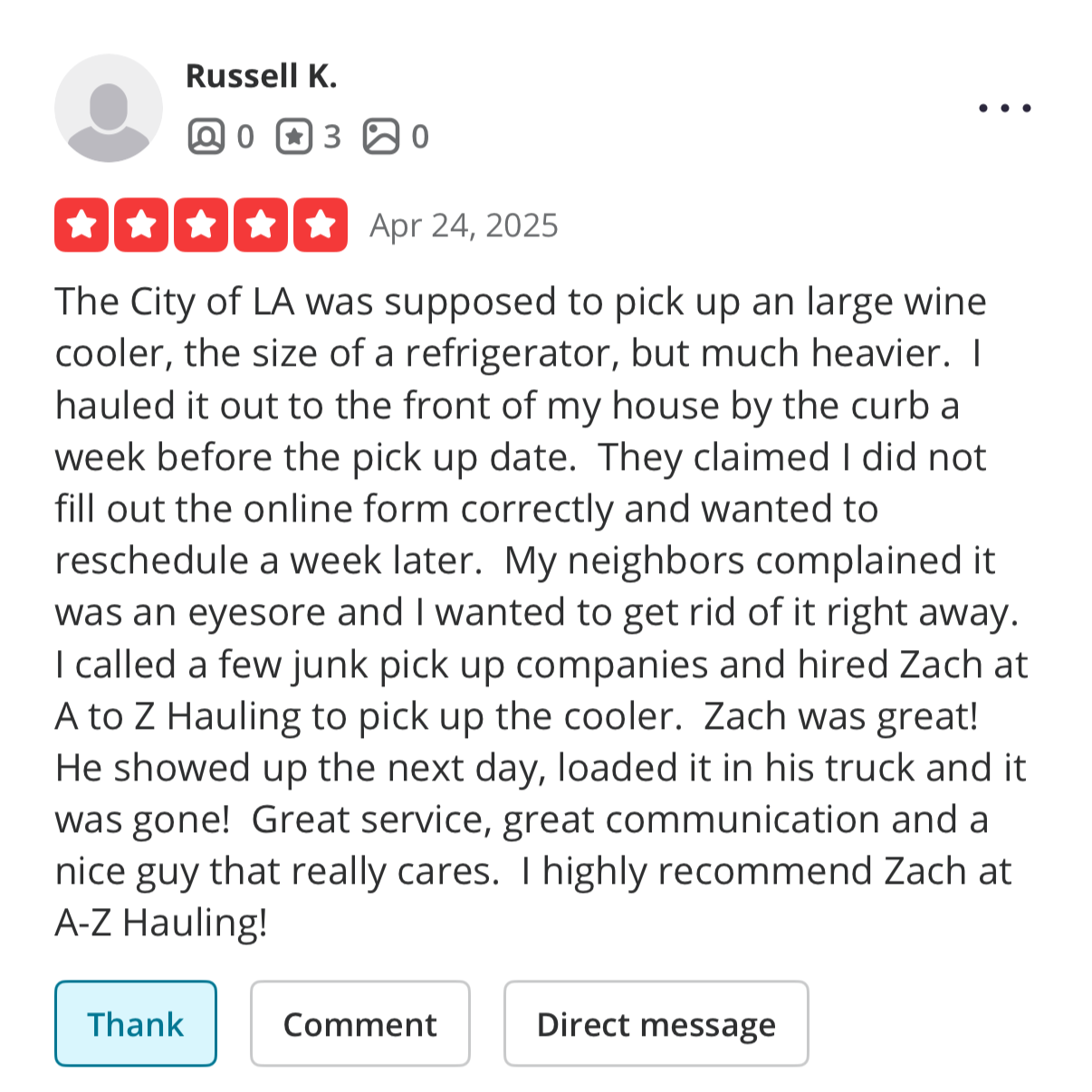 Client review on our sheman oaks save