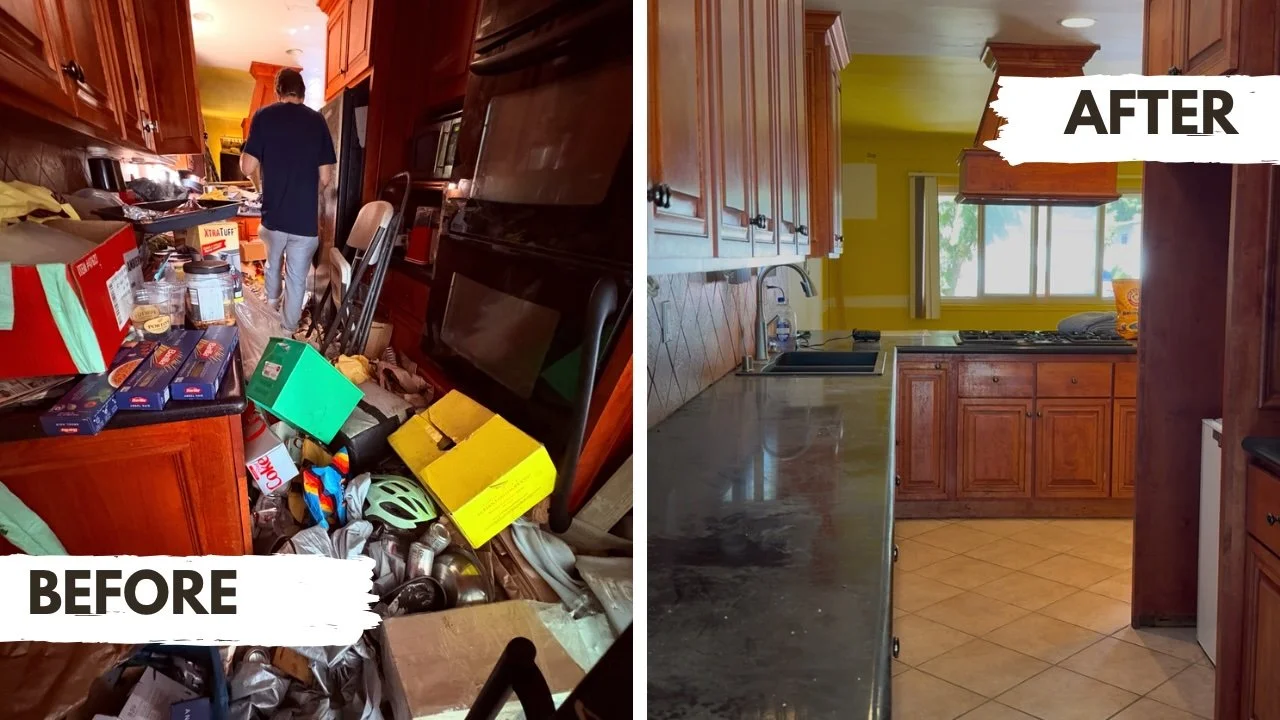 Hoarder Cleanout before and after image