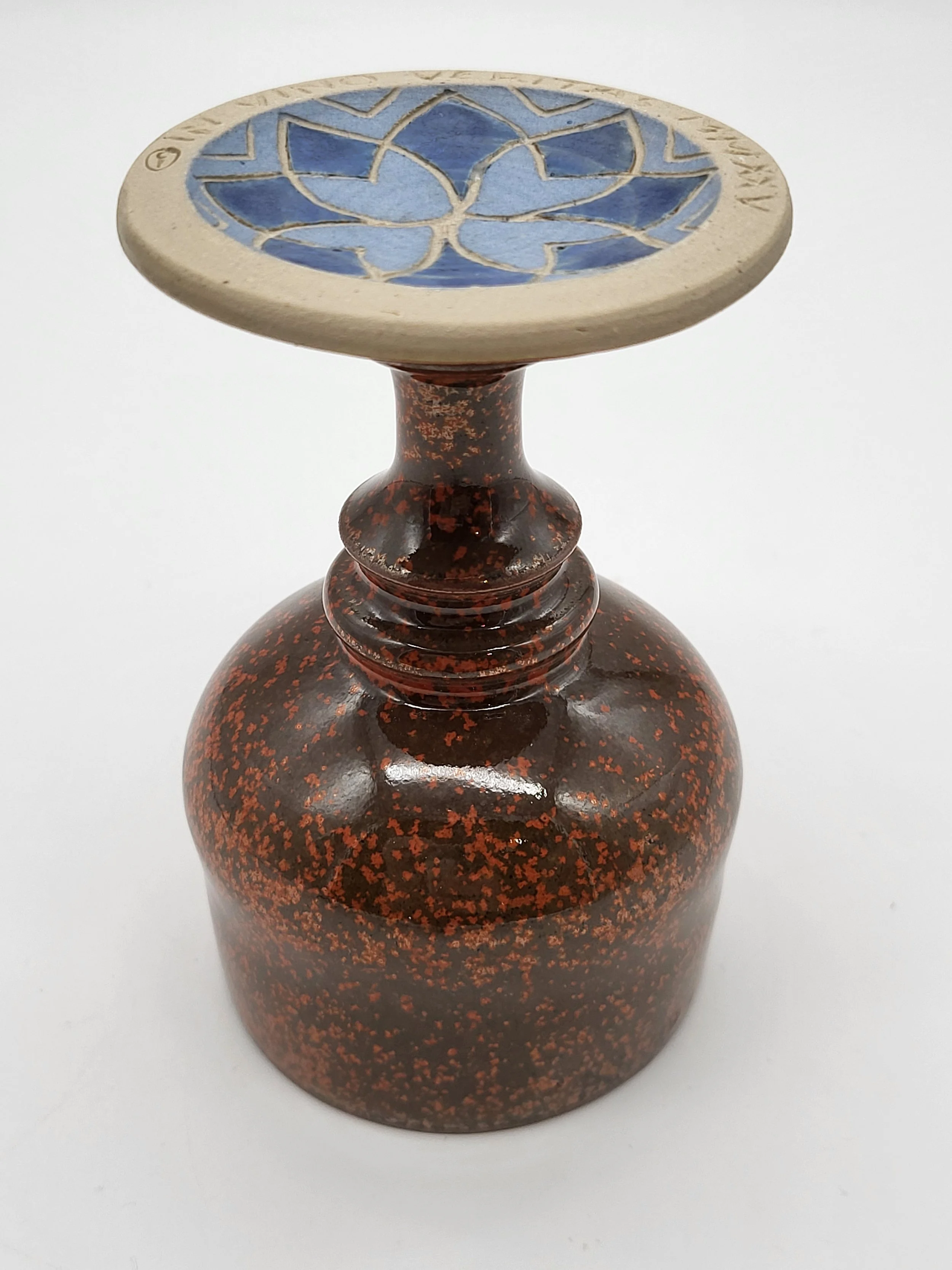 Calice 12 Libre-Argile rouille petit mandala bleu 08.jpg