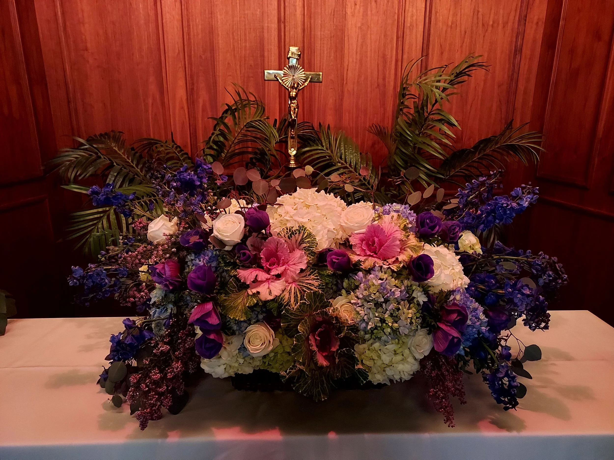Close up Large Casket Arrangement  $500.00