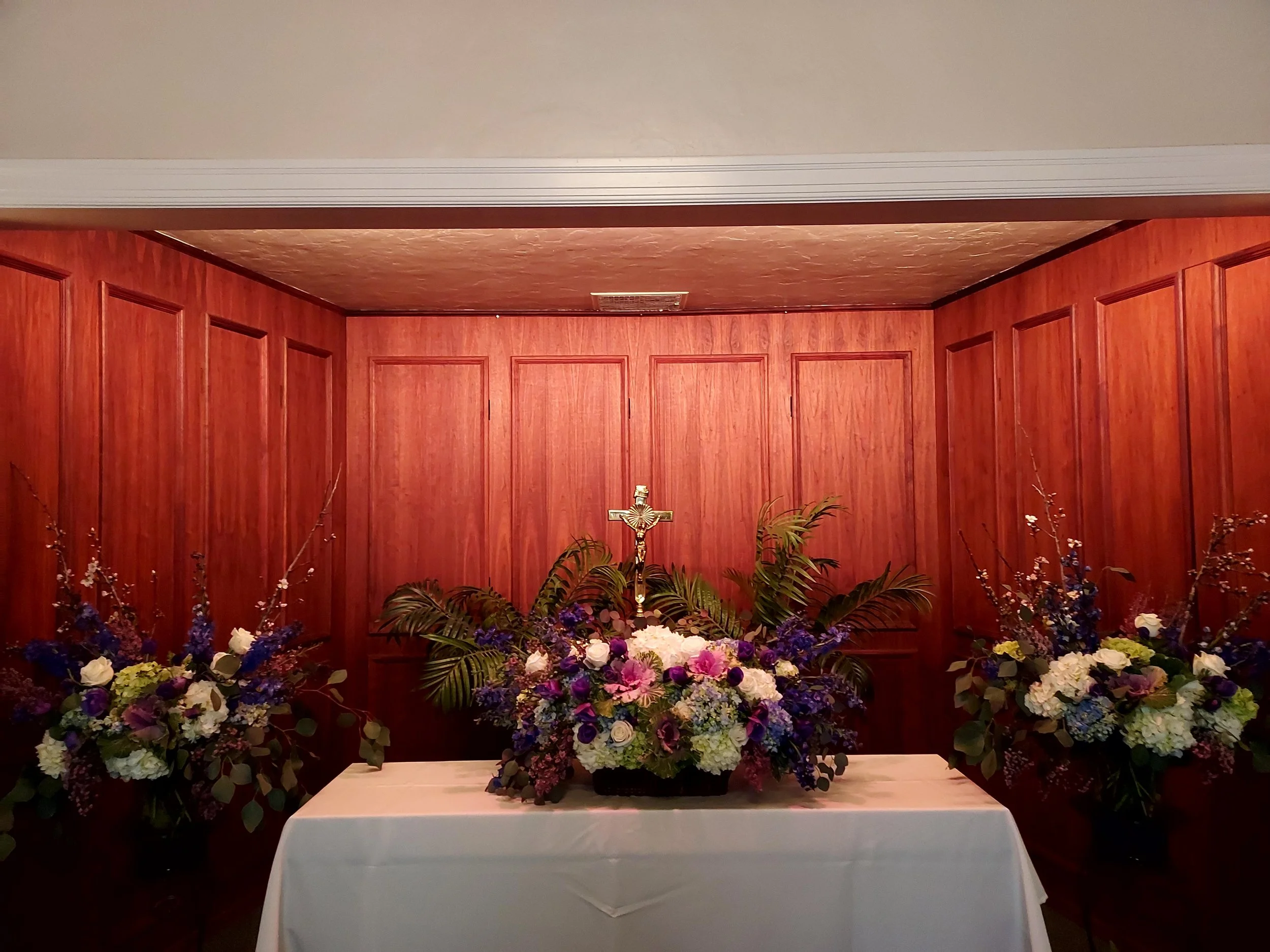 Montes Chaple with Side Arrangements &  Large Casket Arrangement $890.00 