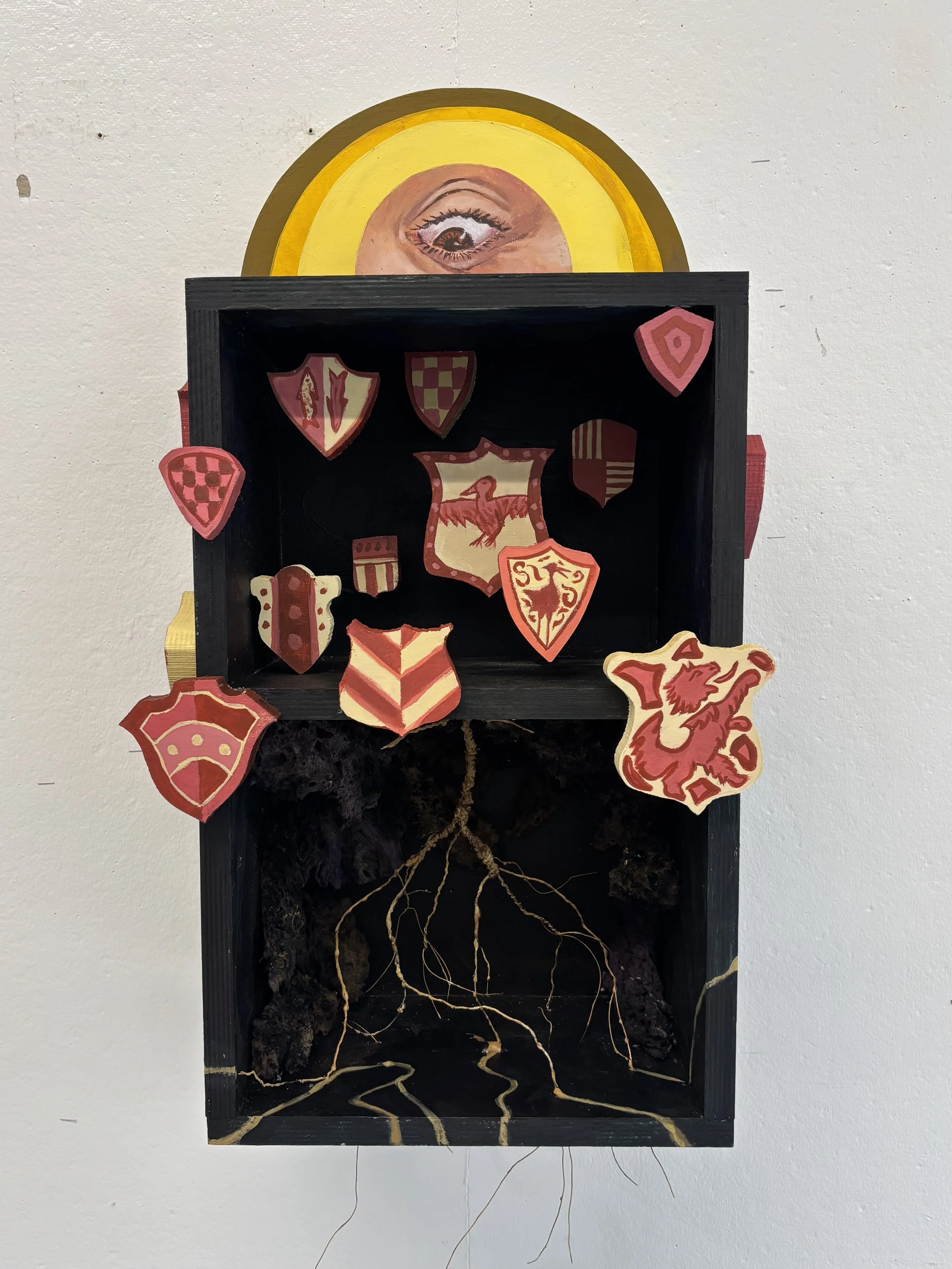 Rooted in Her Gaze, 2025 | Wood and mixed media | front view