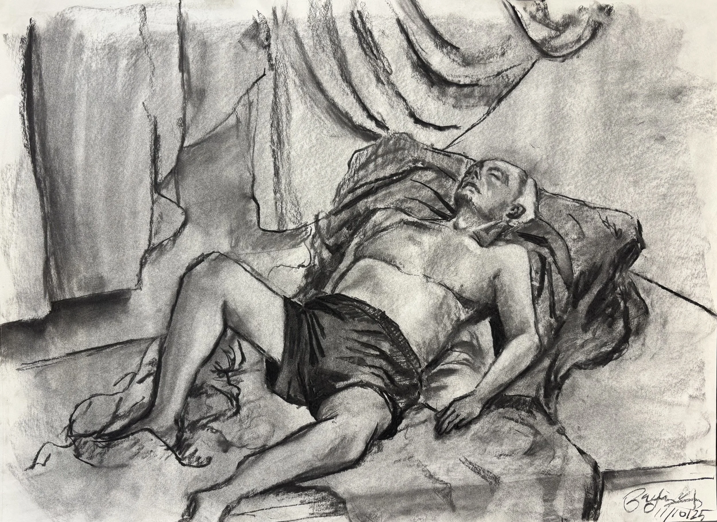 Figure Study, 2025 | Charcoal on paper