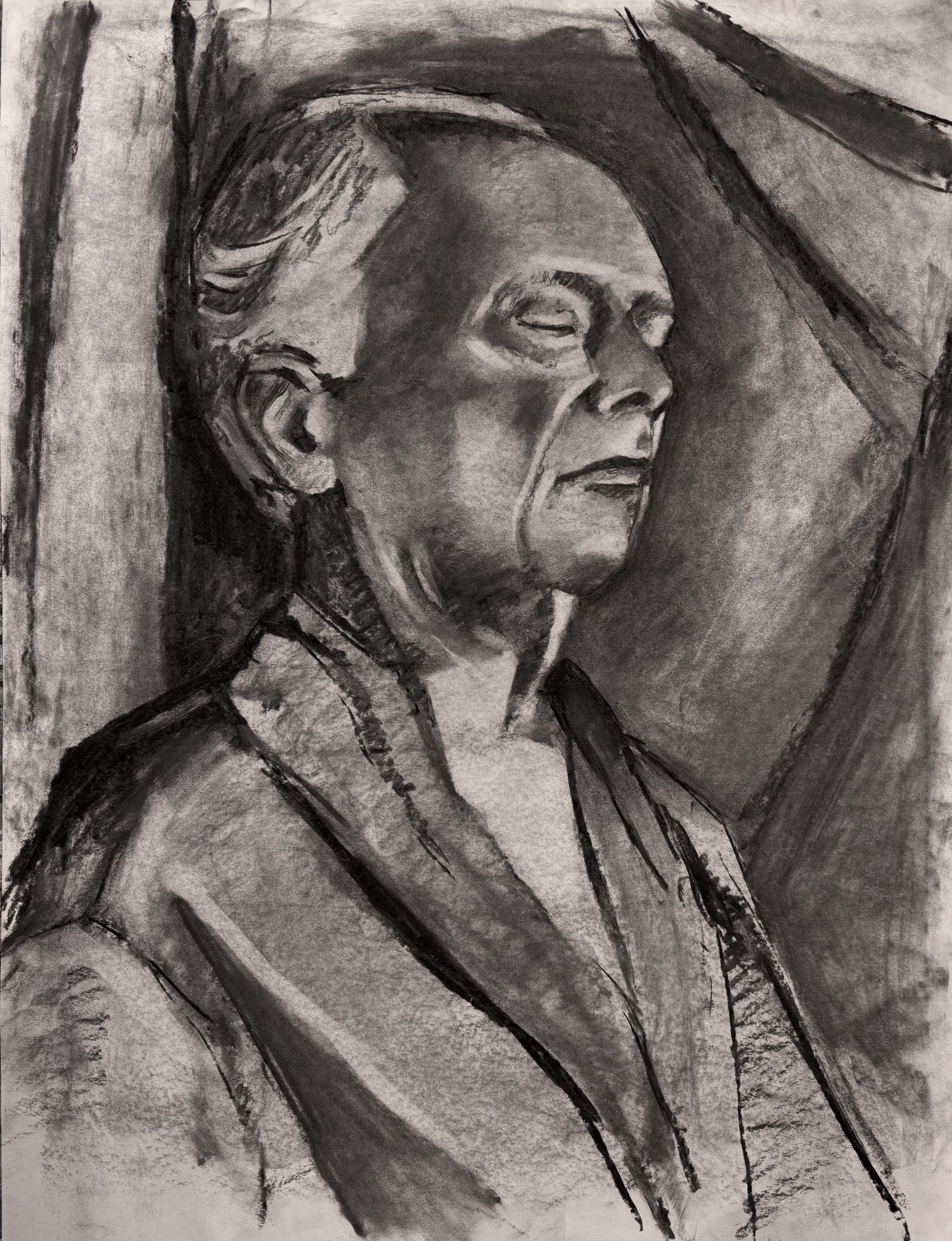 Portrait Study, 2025 | Charcoal on paper