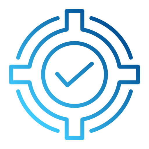A digital graphic representing a futuristic clock with a circular interface, glowing blue accents, and technological design elements.