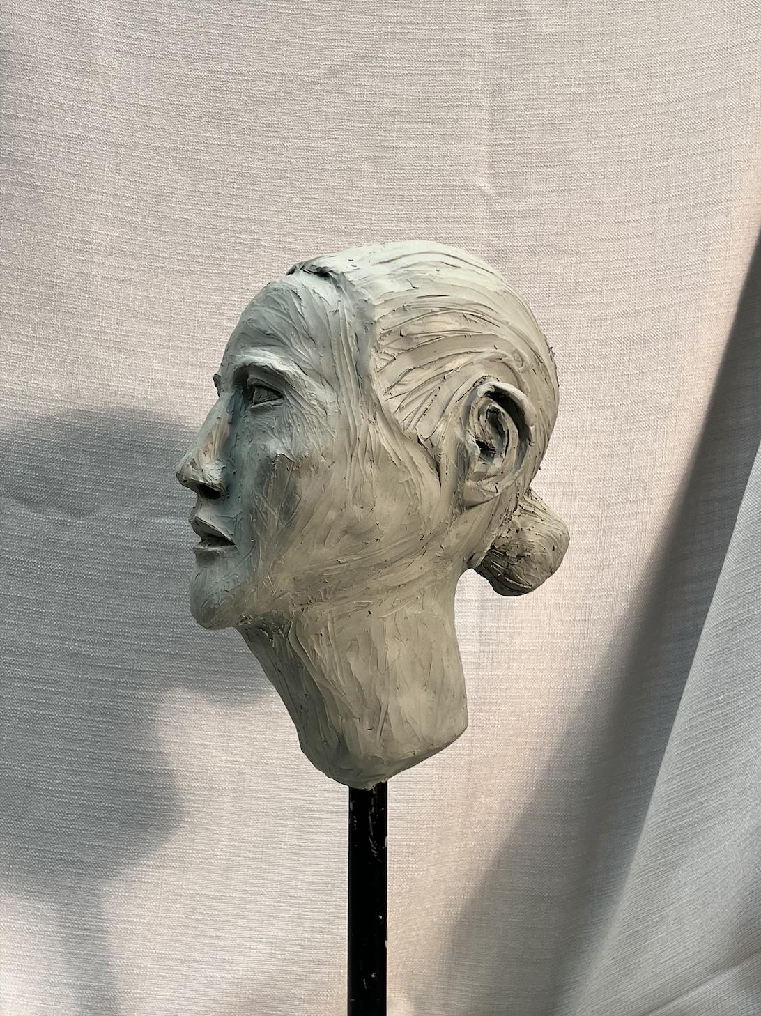 clay head 3/4, life size