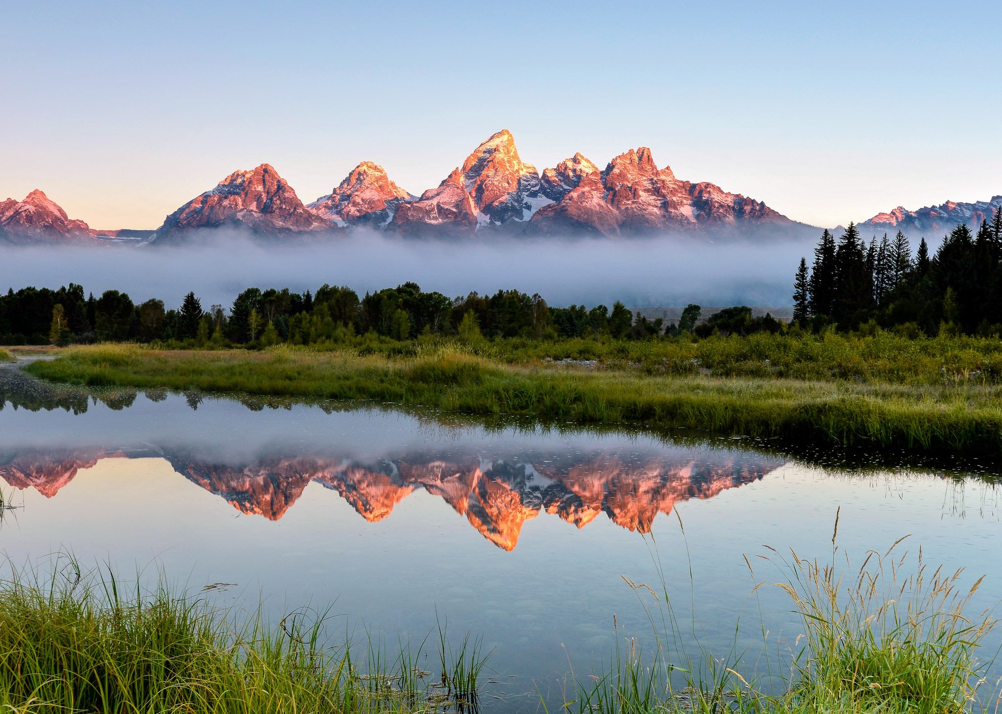 Schwabacher Landing Alpenglow | Grand Teton National Park