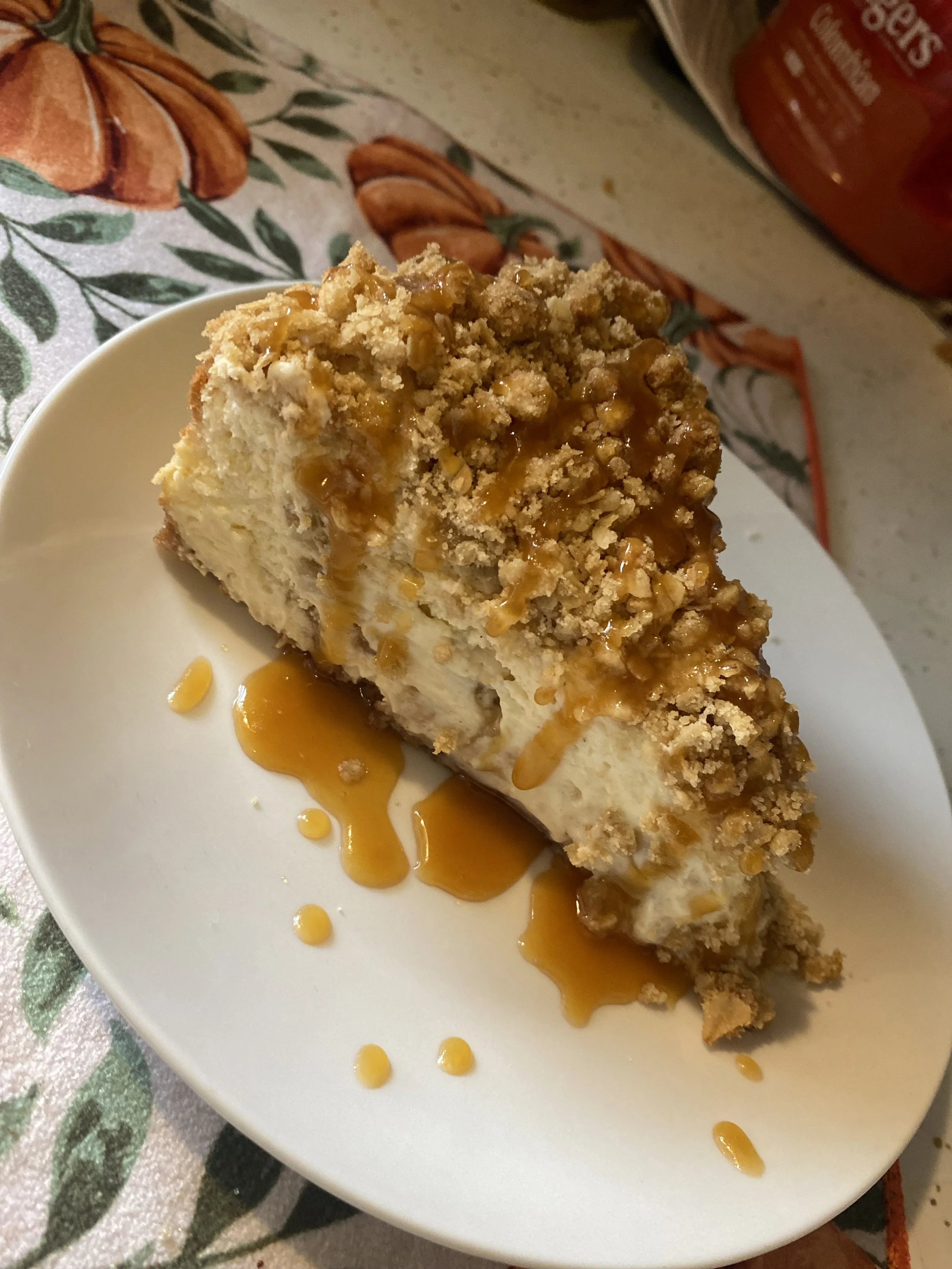 Caramel Apple Crunch Cheesecake