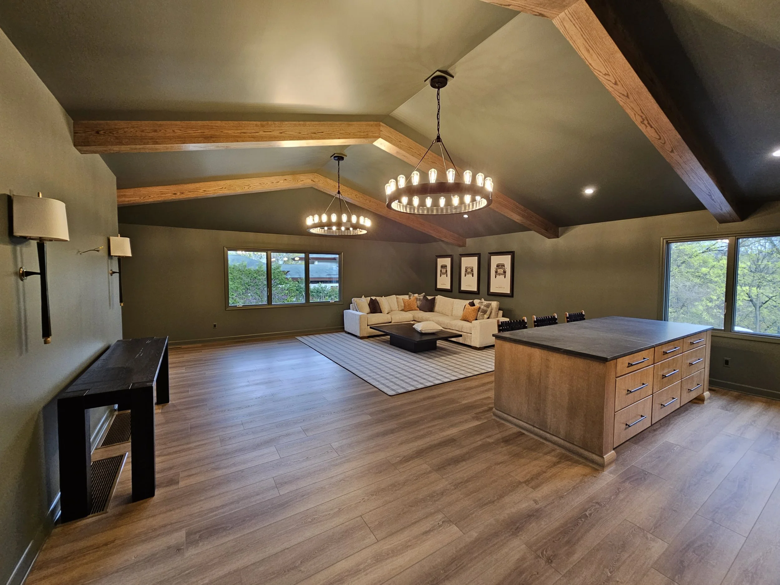 Interior painting and staining completed by Vita Painting in Bloomfield Hills, Michigan