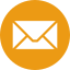Envelope icon on a gold circular background