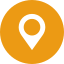 Map pin icon on a yellow background