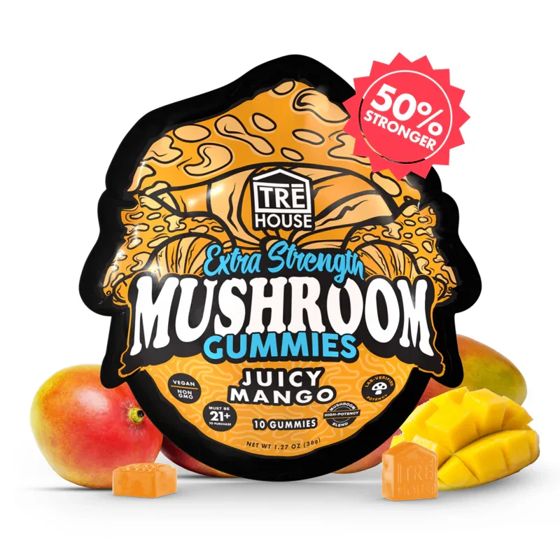 TREHOUSE EXTRA STRENGTH MUSHROOM GUMMIES-10 GUMMIES-(10X10PACK)-100PC-MC