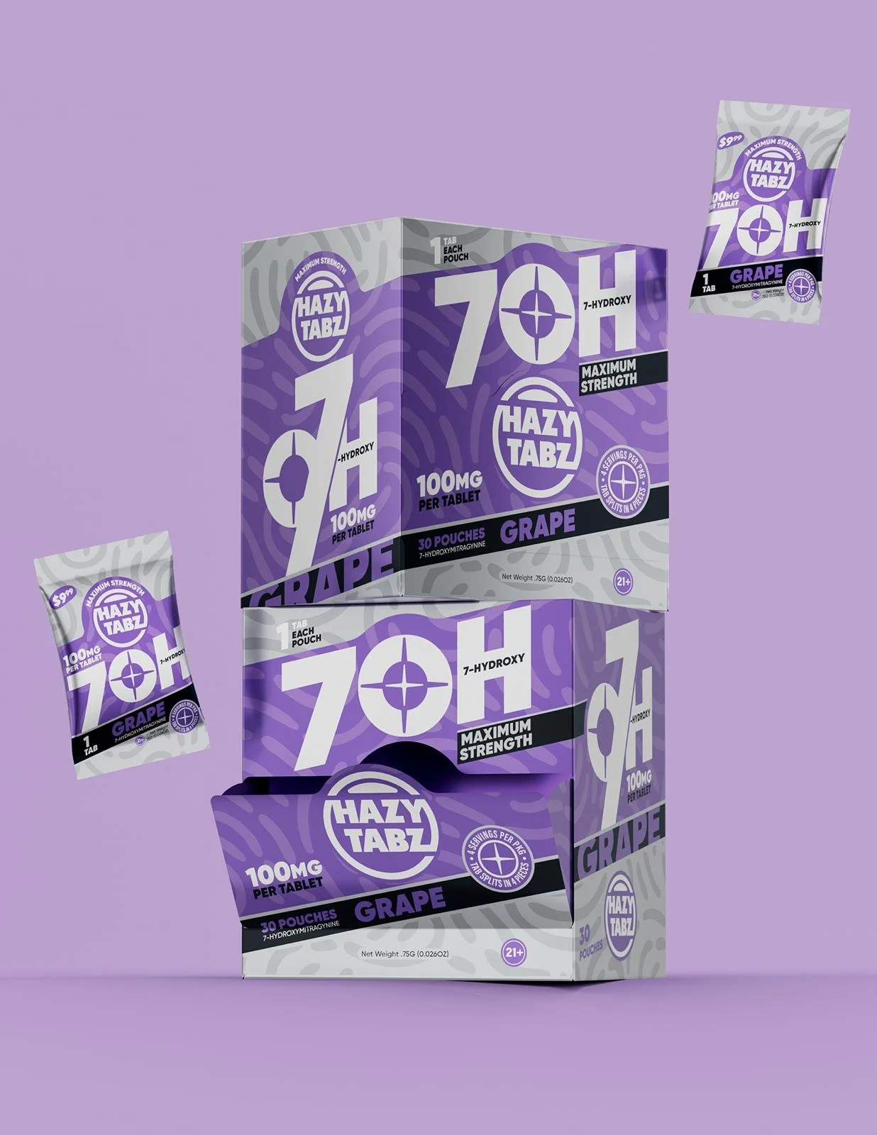 HAZY TABZ 7-HYDROXY 100MG PER TAB PRE-PRICED (30CT DISPLAY)