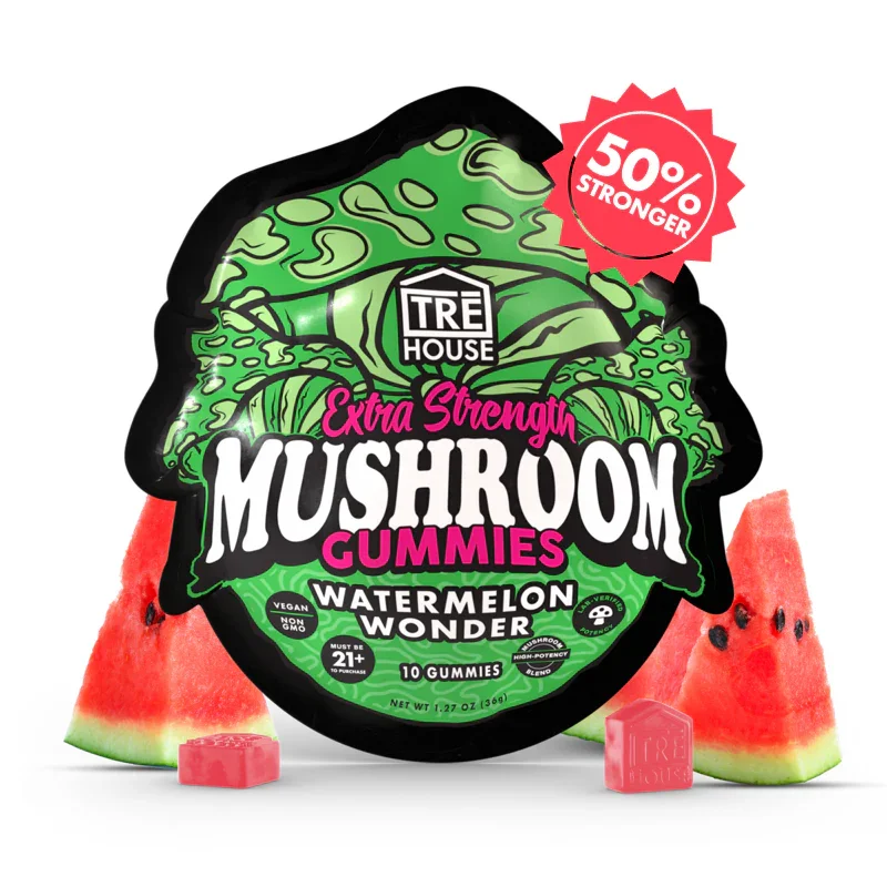 TREHOUSE EXTRA STRENGTH MUSHROOM GUMMIES-10 GUMMIES-(10X10PACK)-100PC-MC