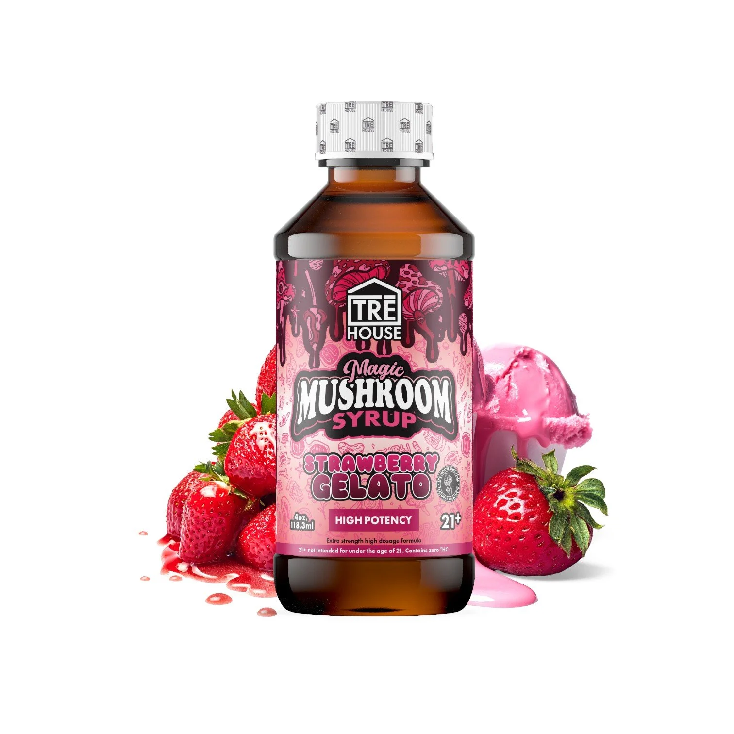 TREHOUSE MAGIC MUSHROOM SYRUP -4OZ- (12x6 PACK)- 72PC-MC