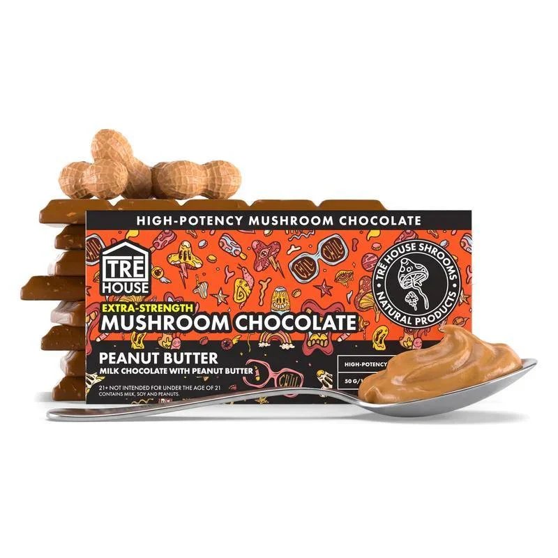 TREHOUSE EXTRA STRENGTH MUSHROOM CHOCOLATE-10 CHOCOLATES-(10X12PACK)-120PC-MC