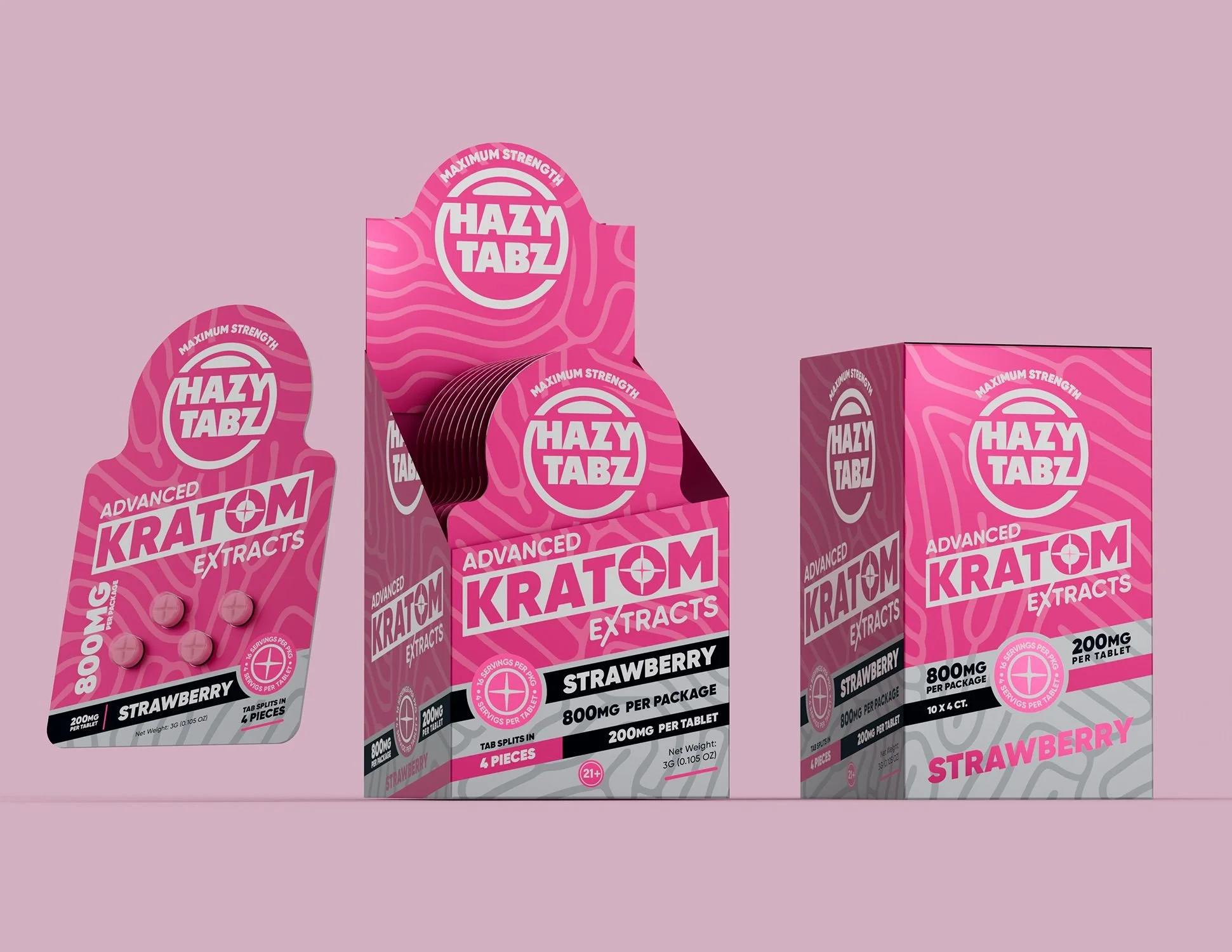 HAZY TABZ KRATOM EXTRACTS 200MG PER TAB (4CT PACK) (10 PACK DISPLAY)