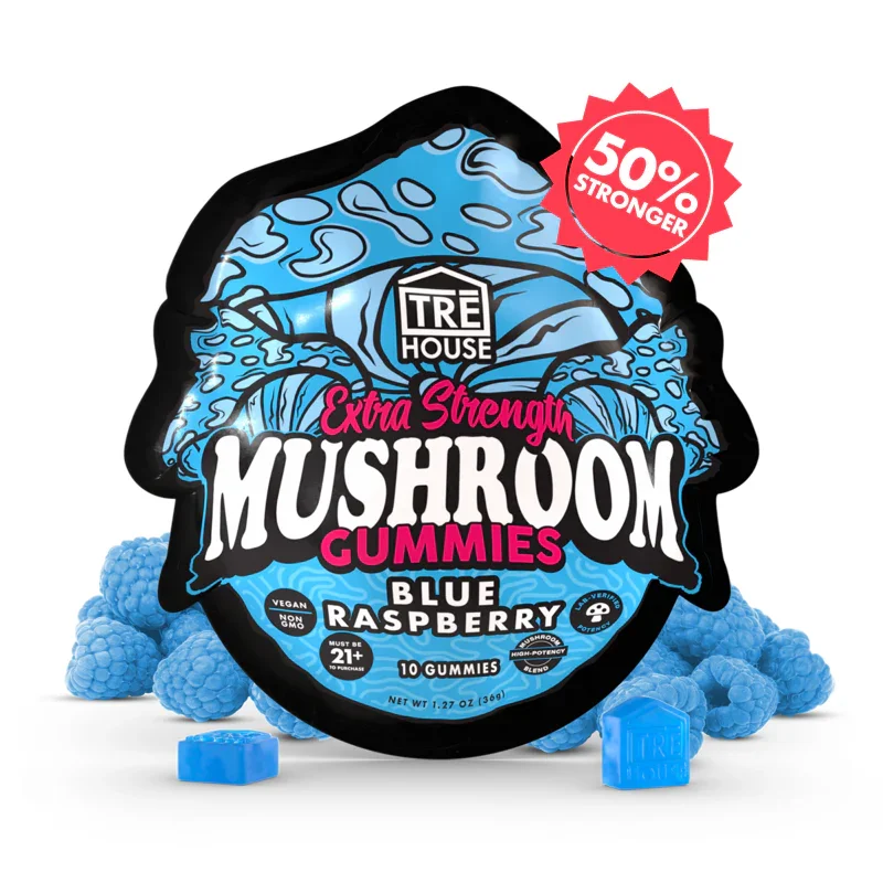 TREHOUSE EXTRA STRENGTH MUSHROOM GUMMIES-10 GUMMIES-(10X10PACK)-100PC-MC