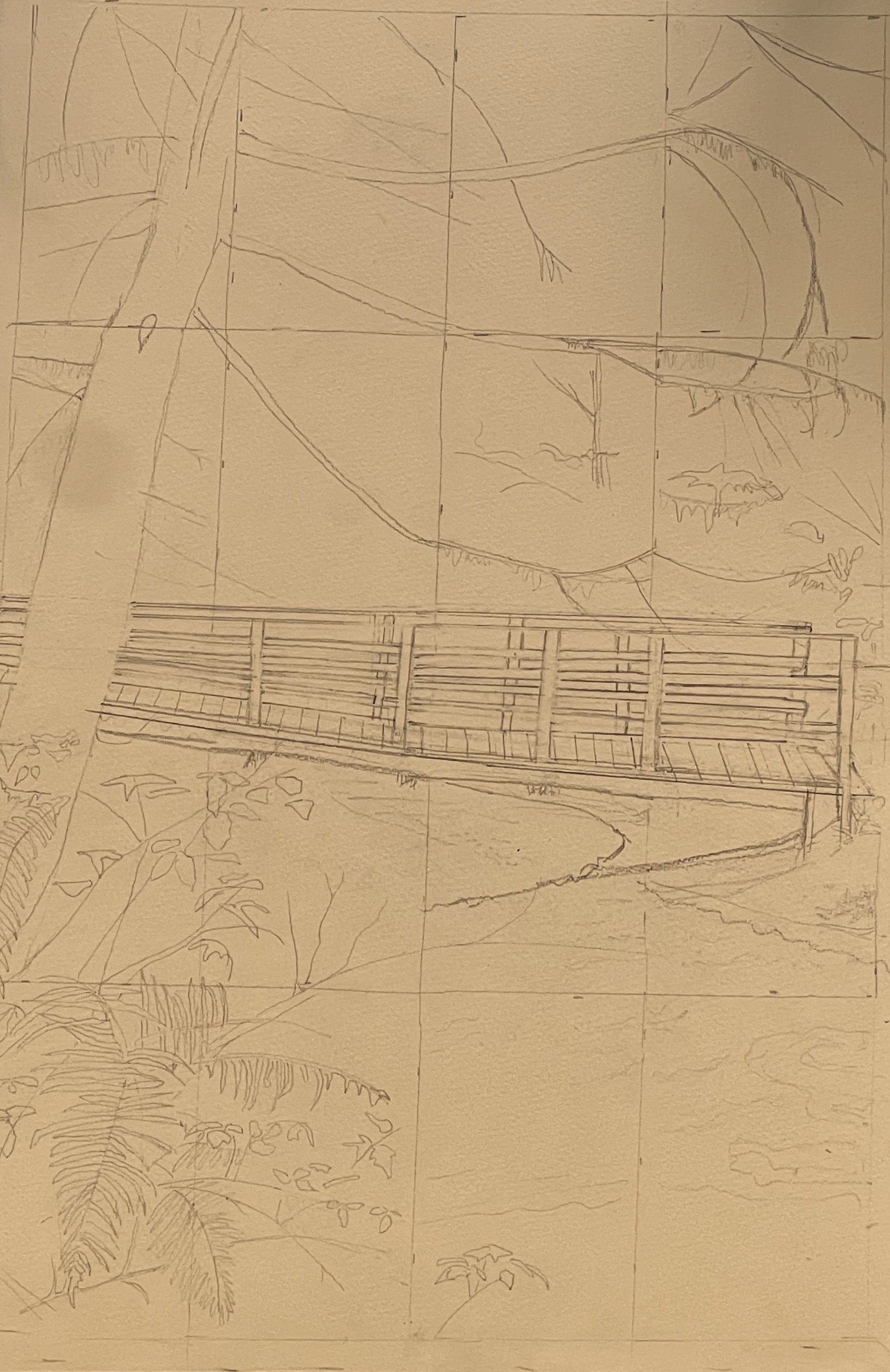 Ludlow Falls Footbridge 2 - Sketch