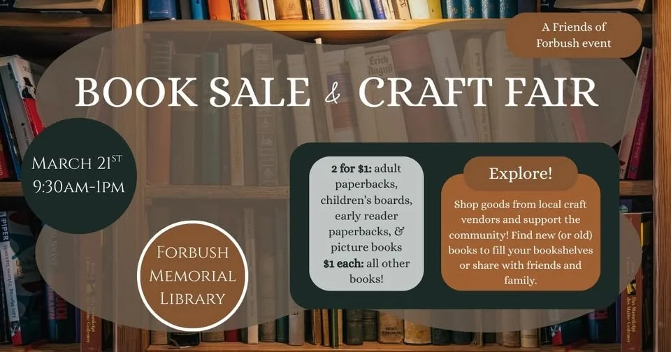 PAST EVENT - Friends of Forbush Memorial Library Book Sale and Craft Fair