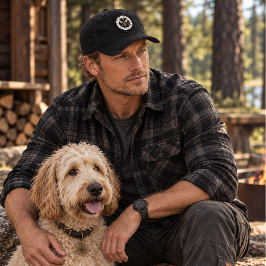 Distressed Cary Bee Logo Hat