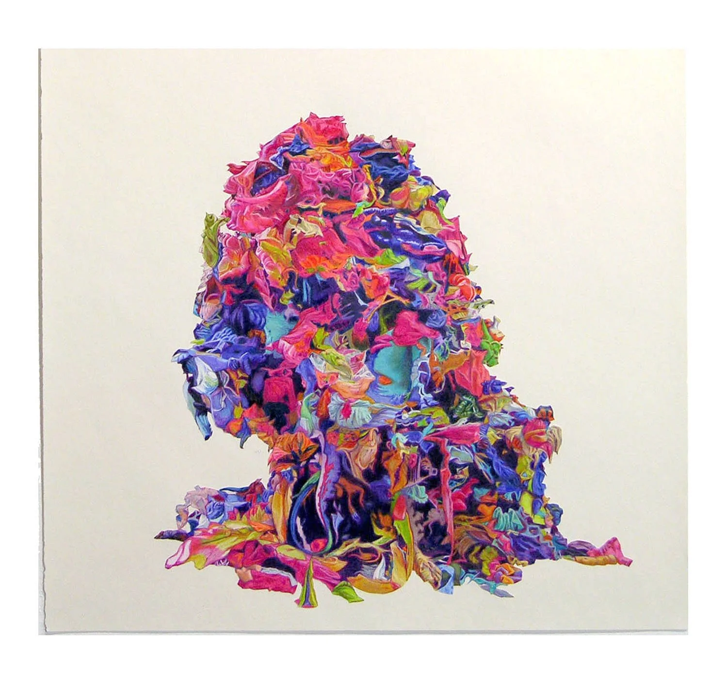 Mound, 2008, colored pencil and collage on paper, 20 x 20 1/2 inches