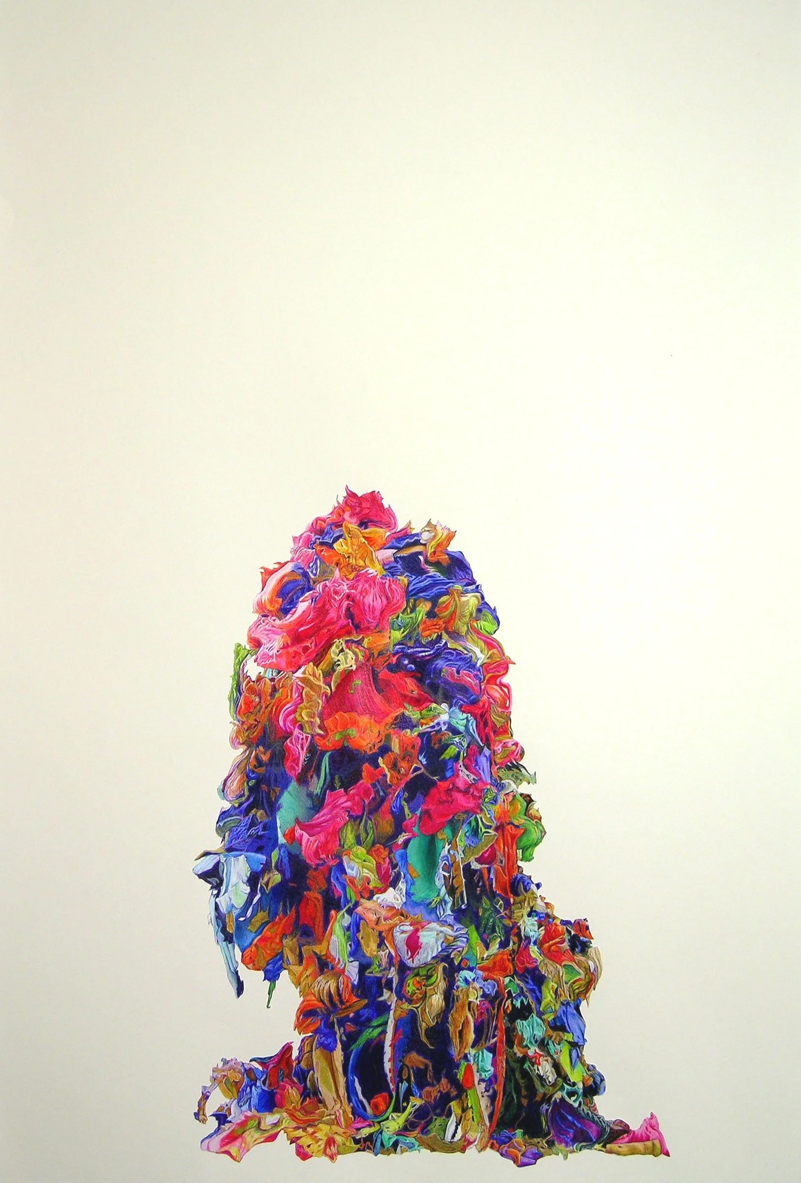 Mound II, 2008, colored pencil and collage on paper, 40 x 26 inches