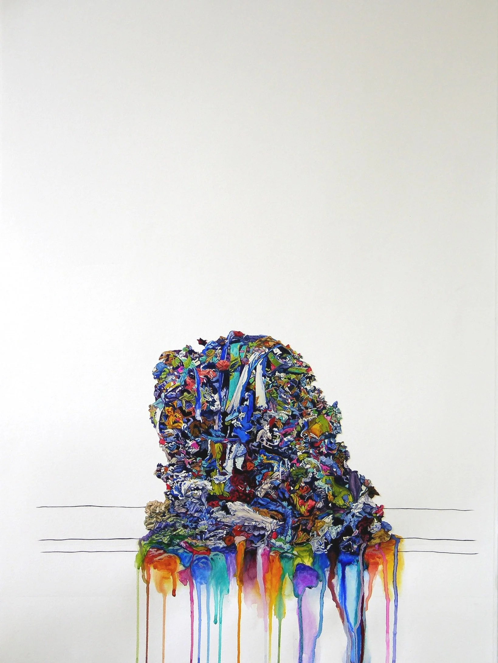 Eighteen Months, 2009, watercolor and collage on paper, 30 x 22 inches