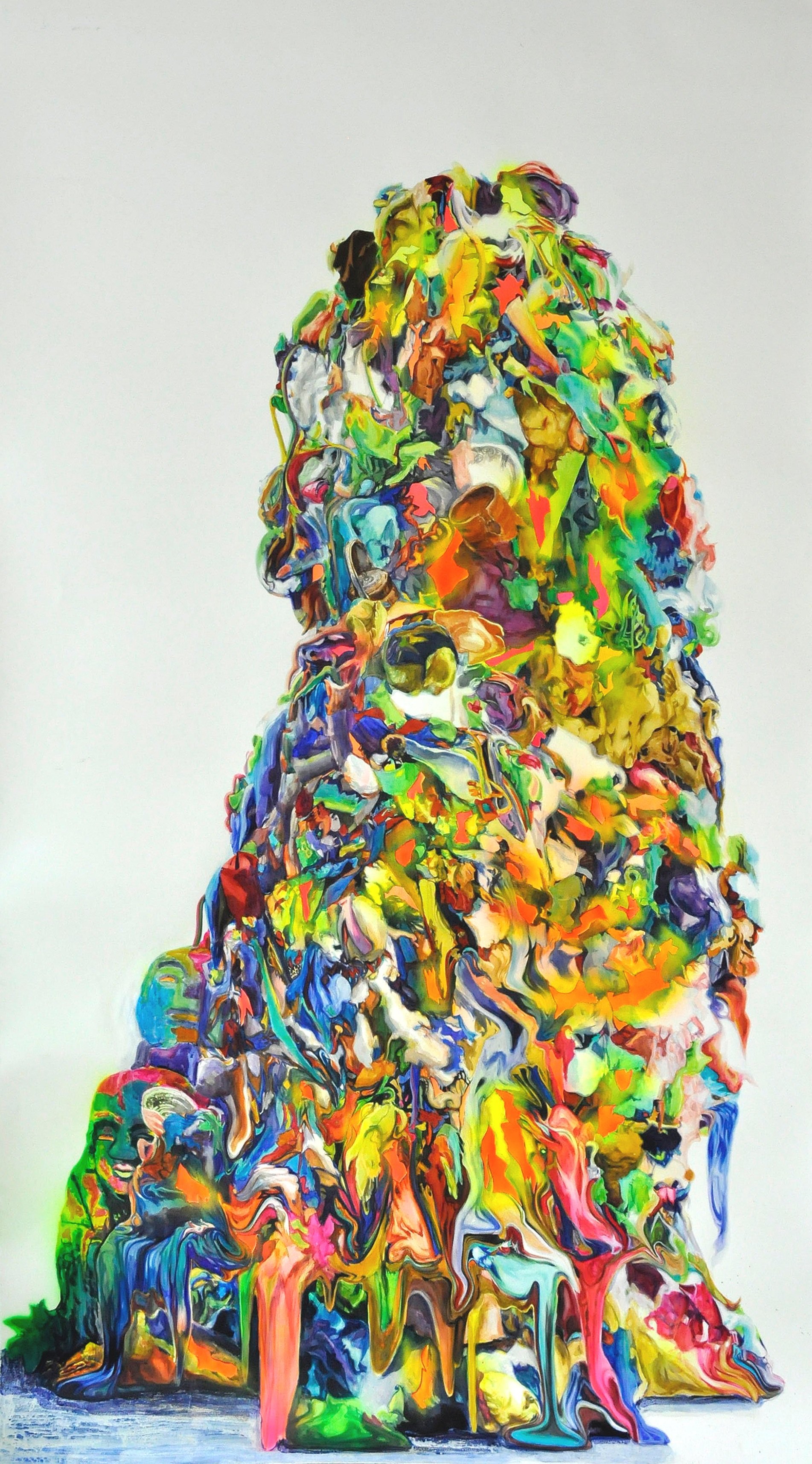 Fukushima's Folly, 2011, mixed media and collage on paper, 97 x 52 inches