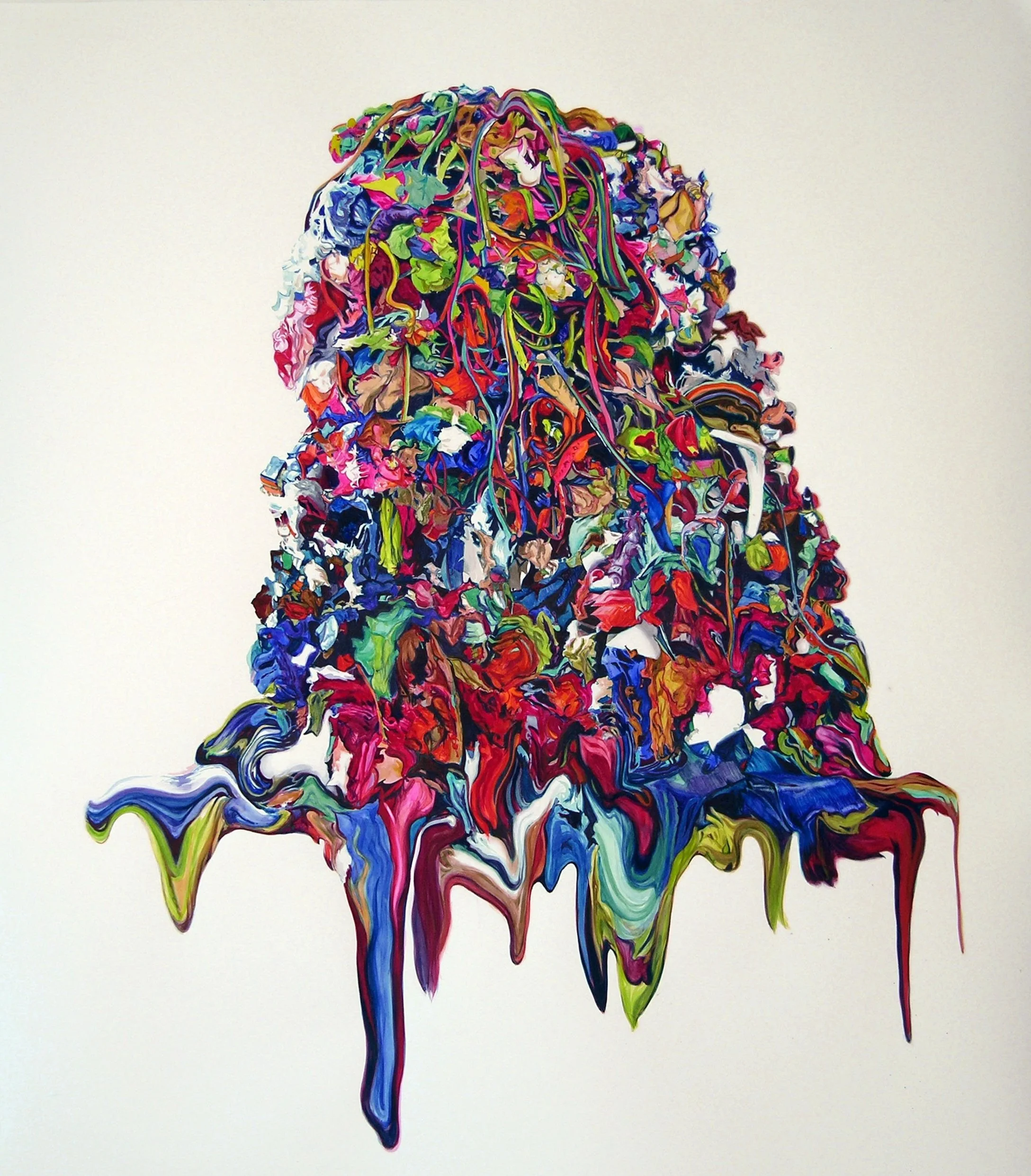 One, Two, Three and Then Some, 2010, watercolor on paper, 55 x 47 inches