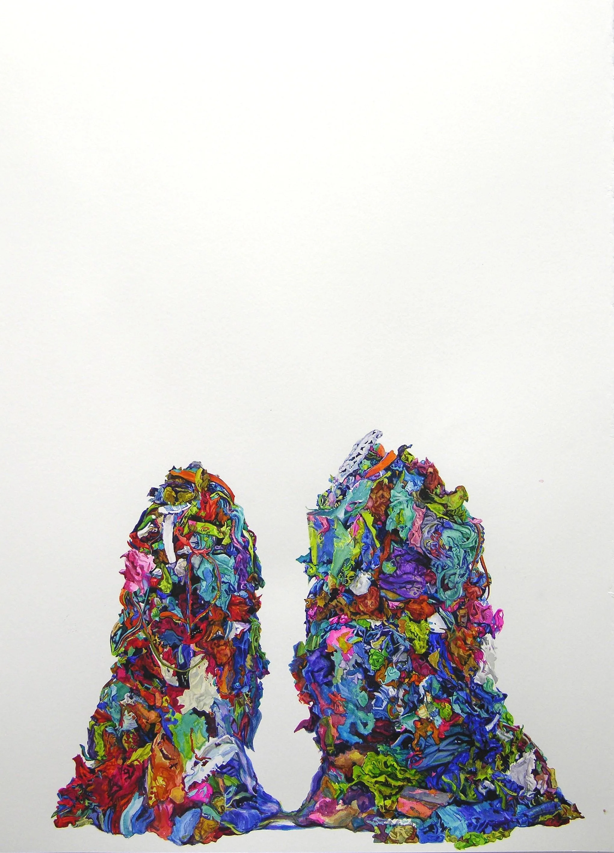 We, 2009, watercolor on paper, 30 x 22 inches