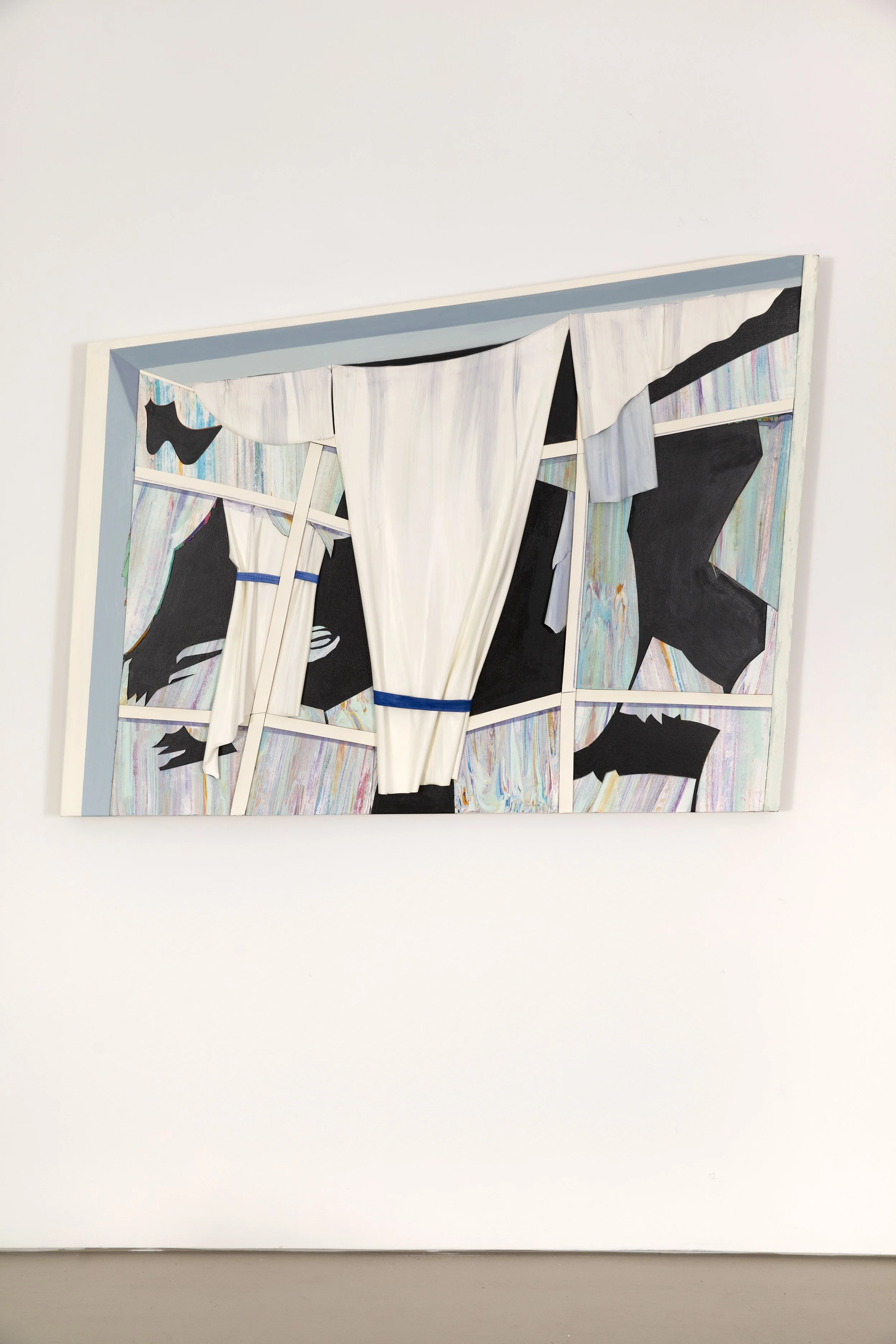 Shattered, 2018, oil and acrylic on wood, 46 x 60 x 3 1/2 inches