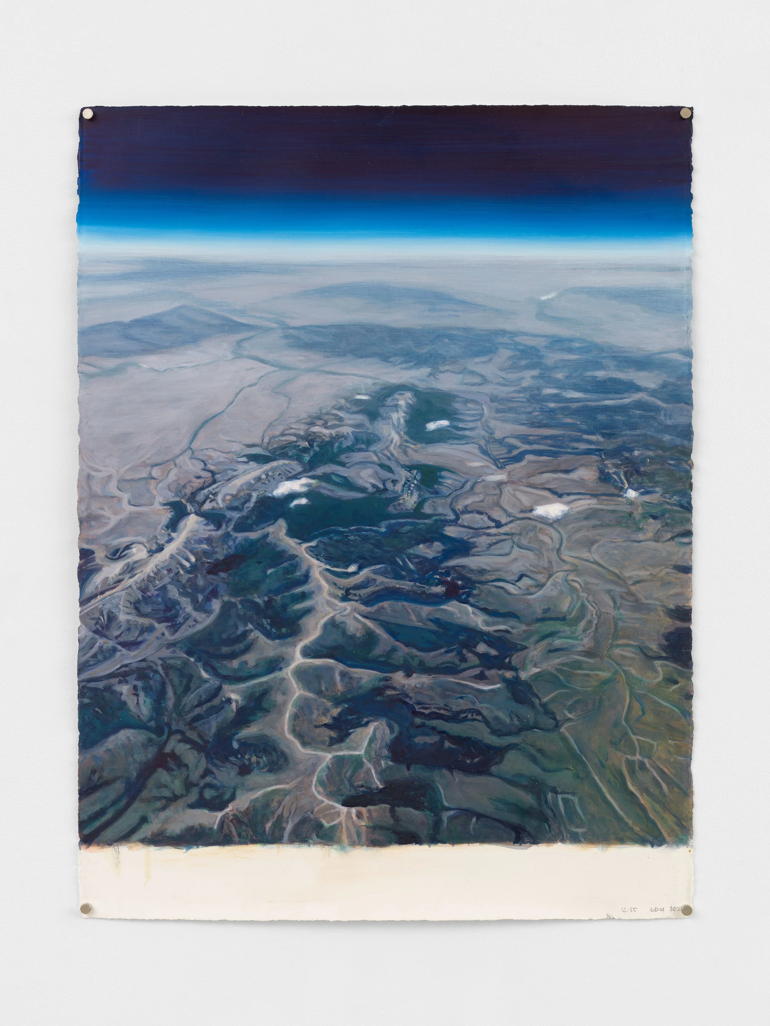 This Land is Your Land, 12:55 PM, 2022, gouache and watercolor on paper, 30 x 22 inches