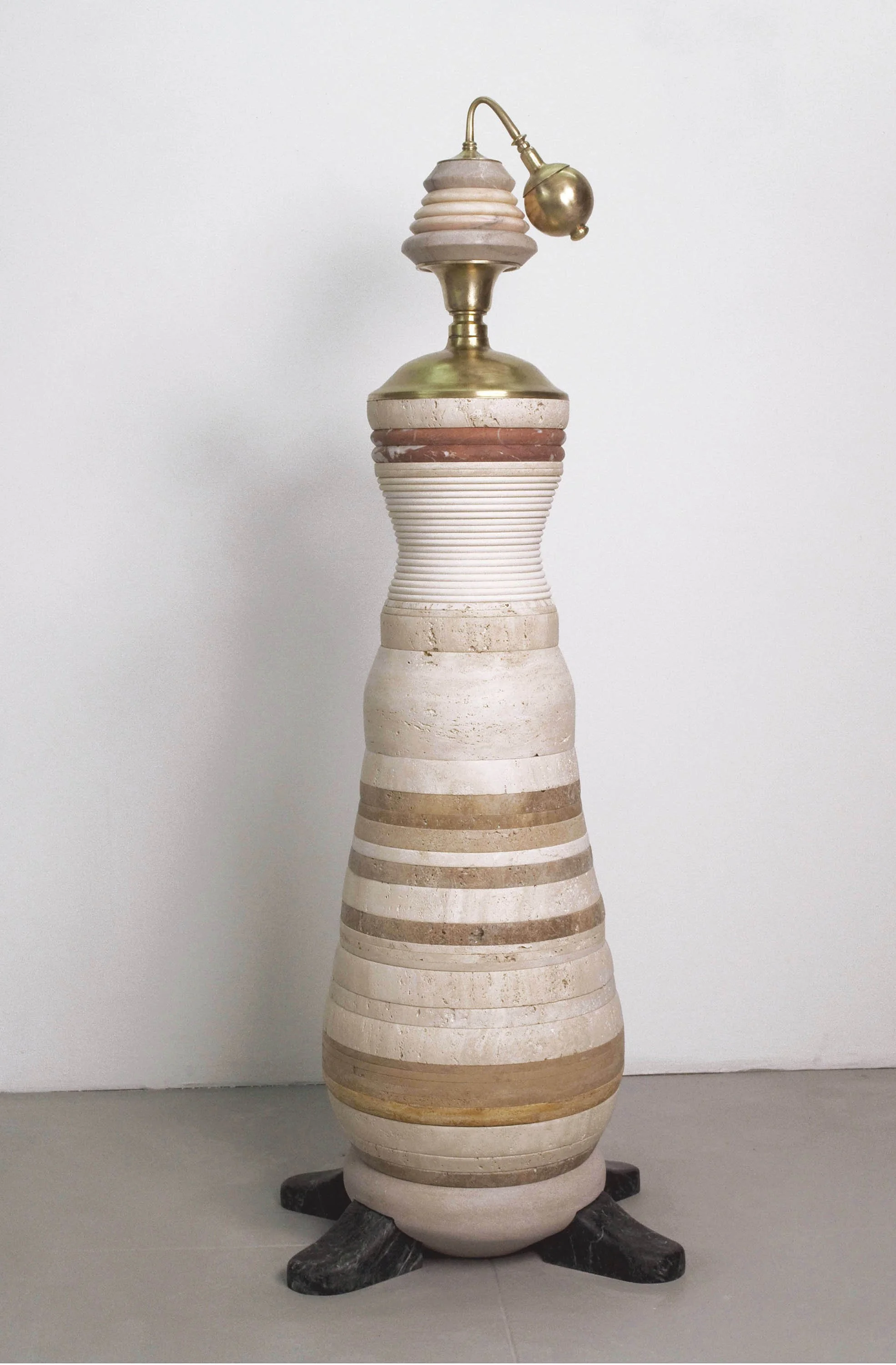 Talisman, Marble and brass, 67 x 24 x 20 inches  