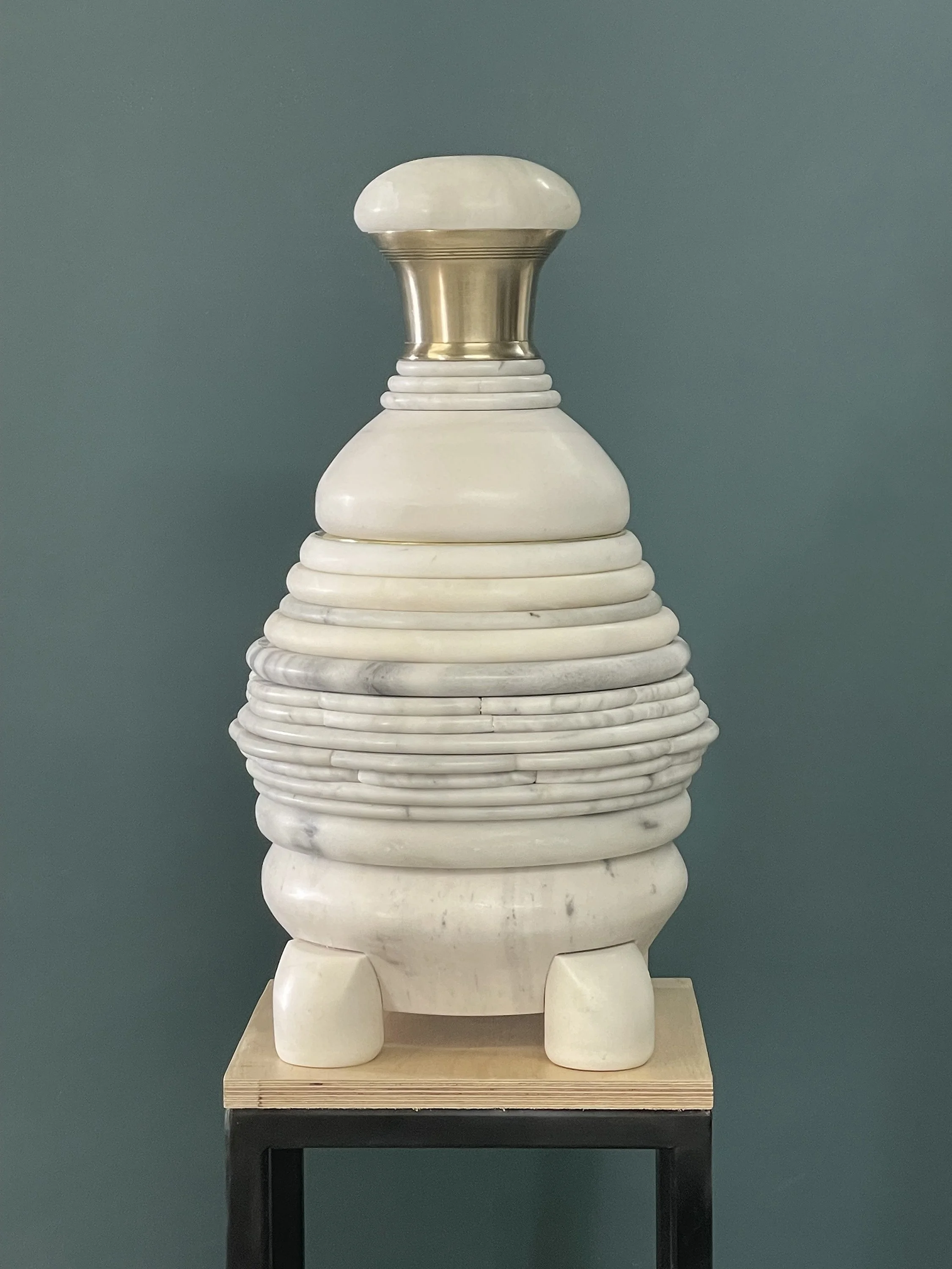 Lost Stories 11, 2026
Marble, alabaster & brass, 23 x 12 x 12 inches